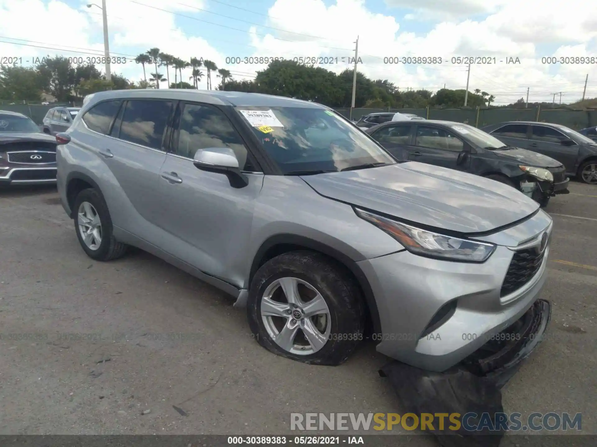 1 Photograph of a damaged car 5TDCZRAH6LS510625 TOYOTA HIGHLANDER 2020