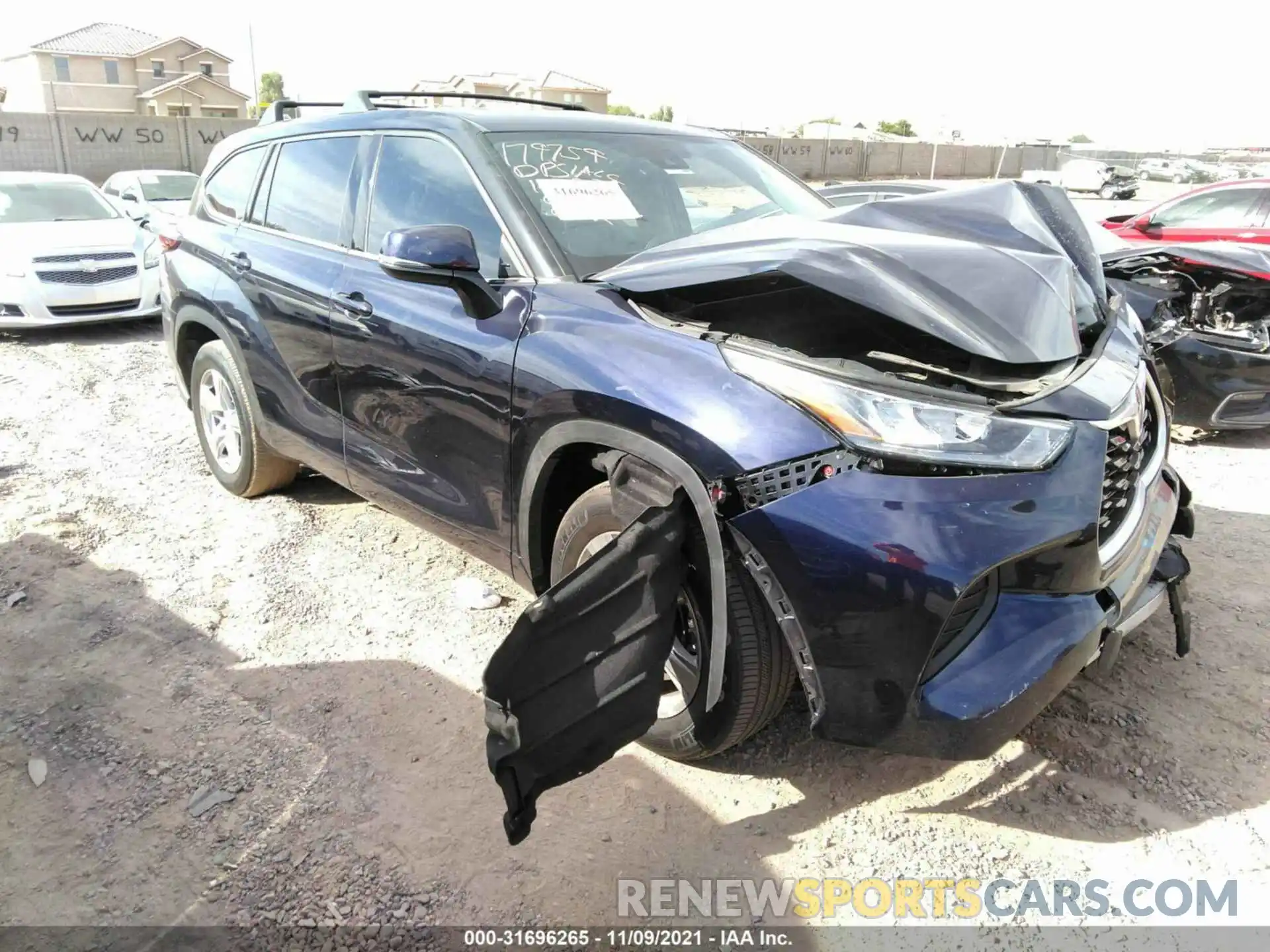 1 Photograph of a damaged car 5TDCZRAHXLS013285 TOYOTA HIGHLANDER 2020