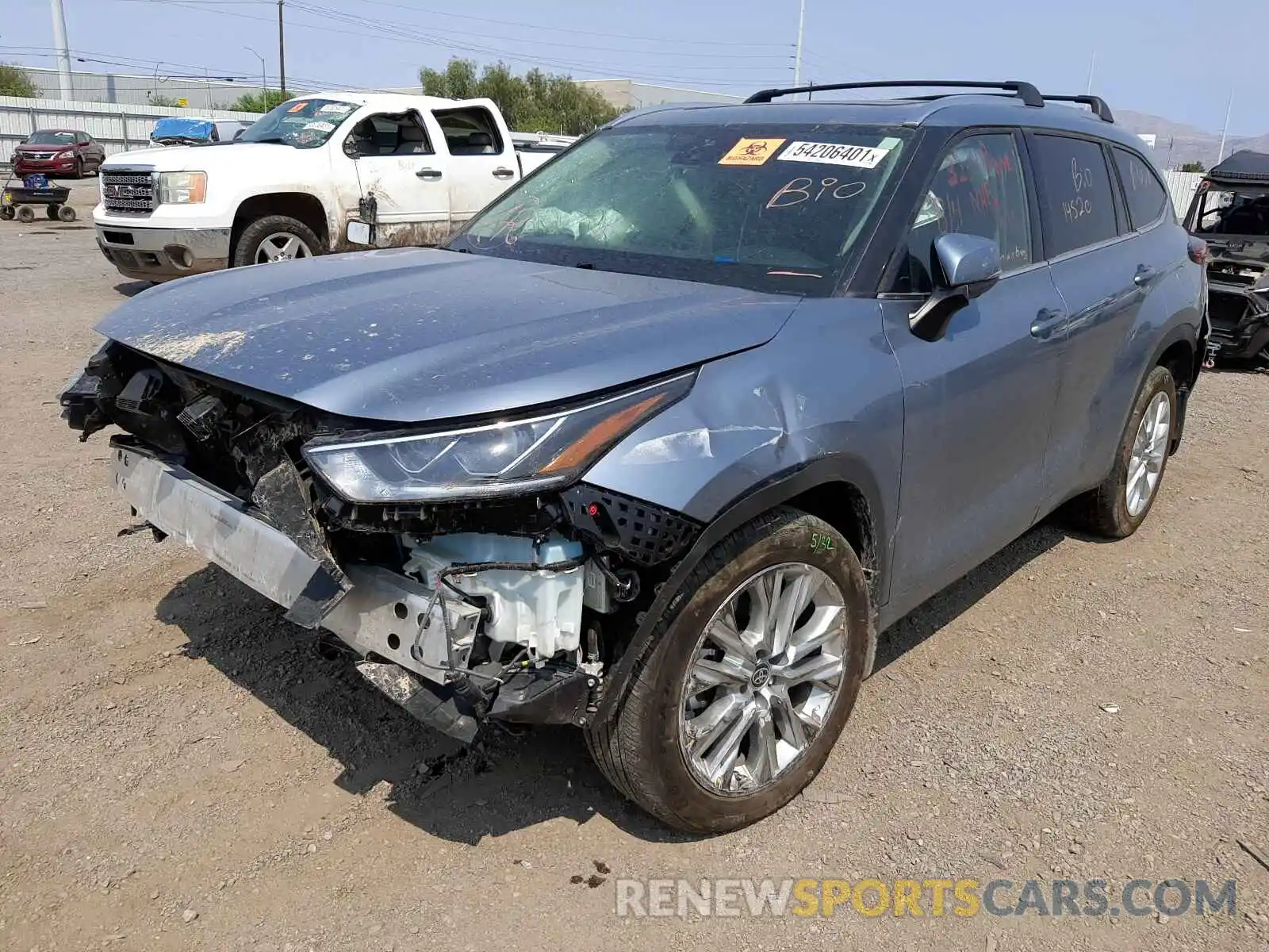 2 Photograph of a damaged car 5TDDZRBH4LS012605 TOYOTA HIGHLANDER 2020