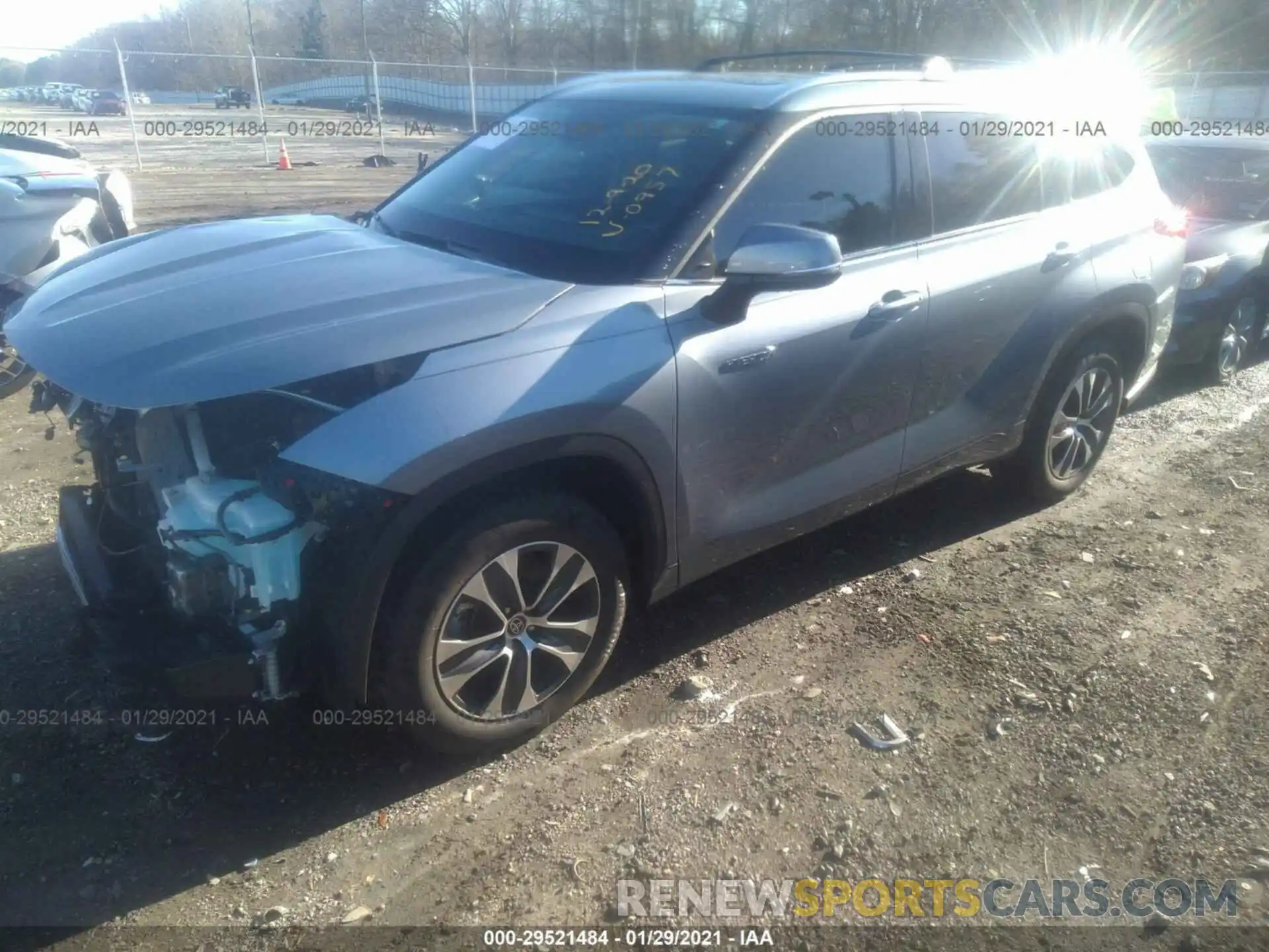 2 Фотография поврежденного автомобиля 5TDGARAH0LS000957 TOYOTA HIGHLANDER 2020