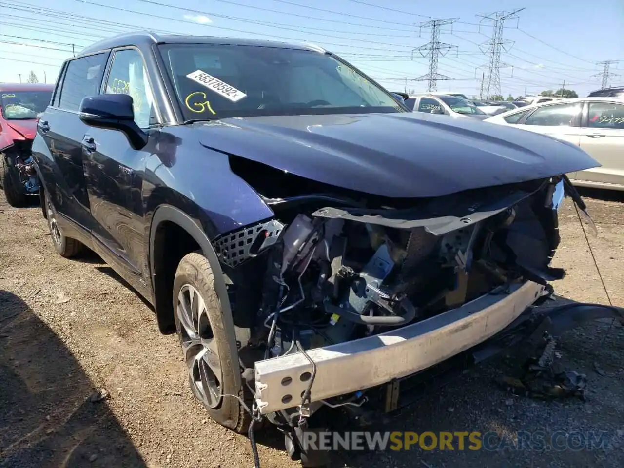 1 Photograph of a damaged car 5TDGBRCH2LS510236 TOYOTA HIGHLANDER 2020