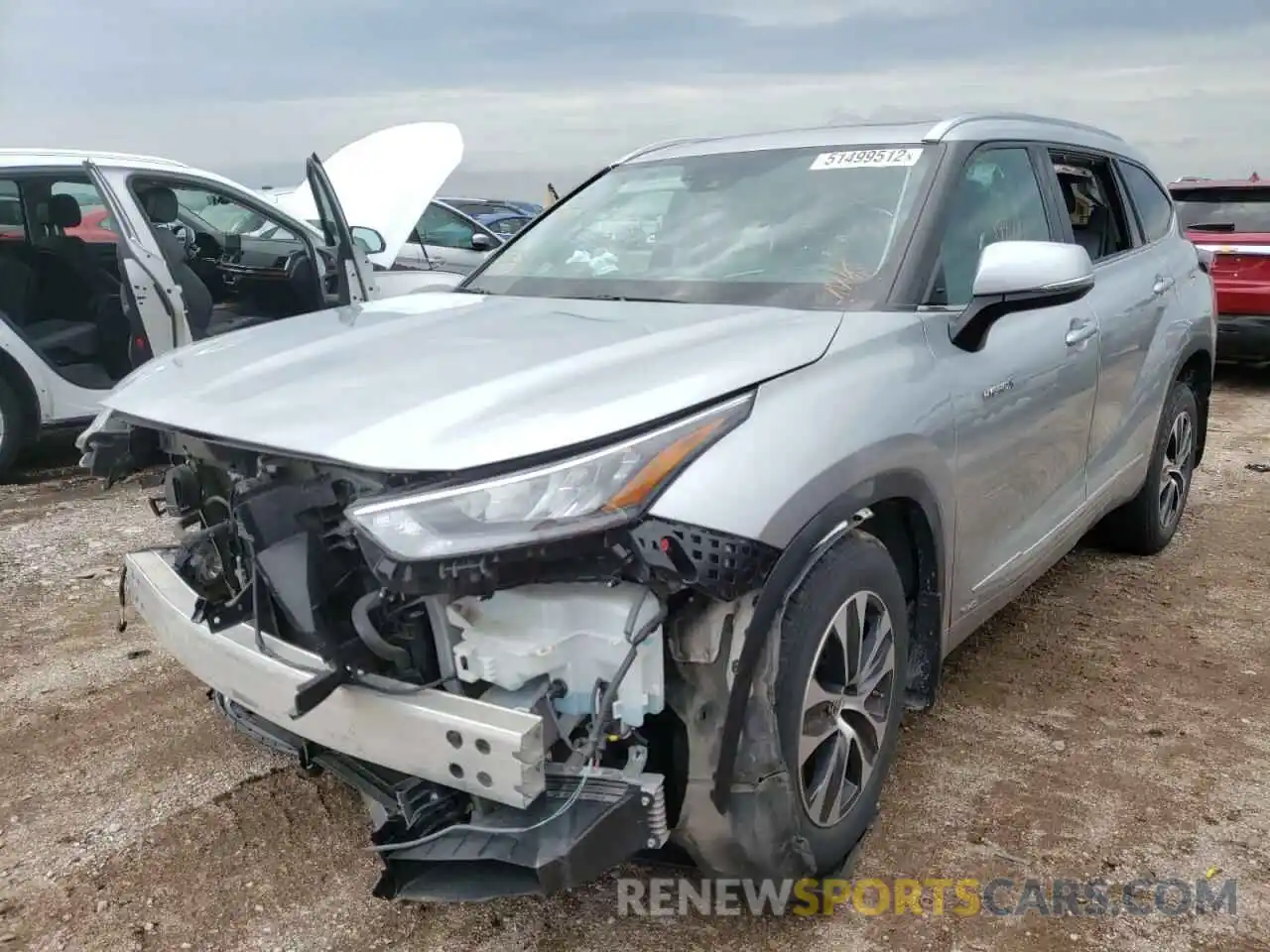 2 Photograph of a damaged car 5TDGBRCH4LS502557 TOYOTA HIGHLANDER 2020