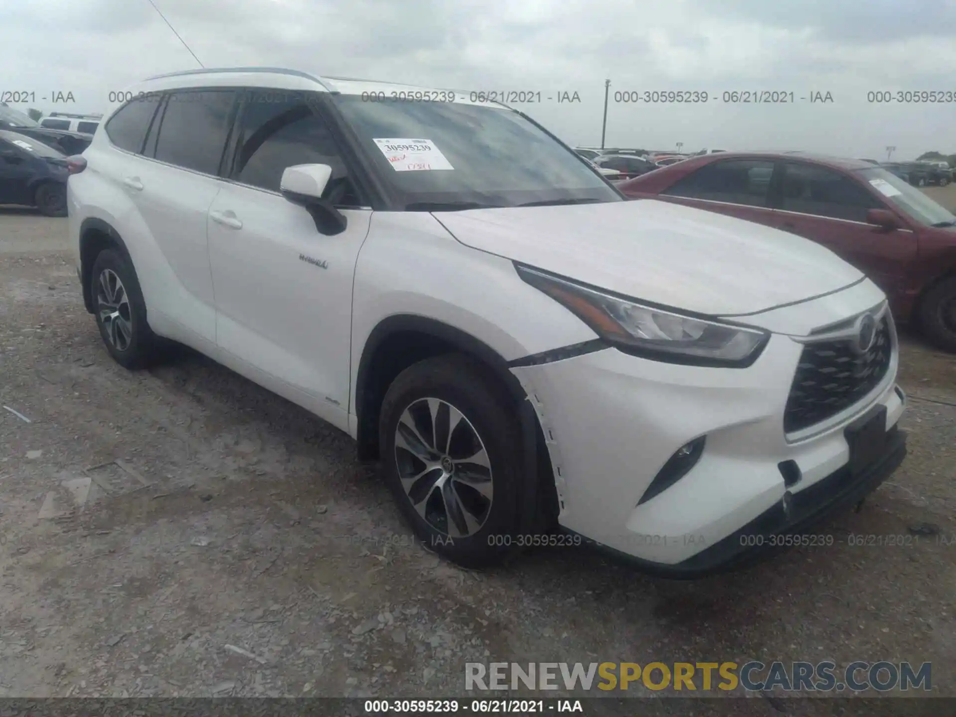 1 Photograph of a damaged car 5TDGBRCH8LS507423 TOYOTA HIGHLANDER 2020