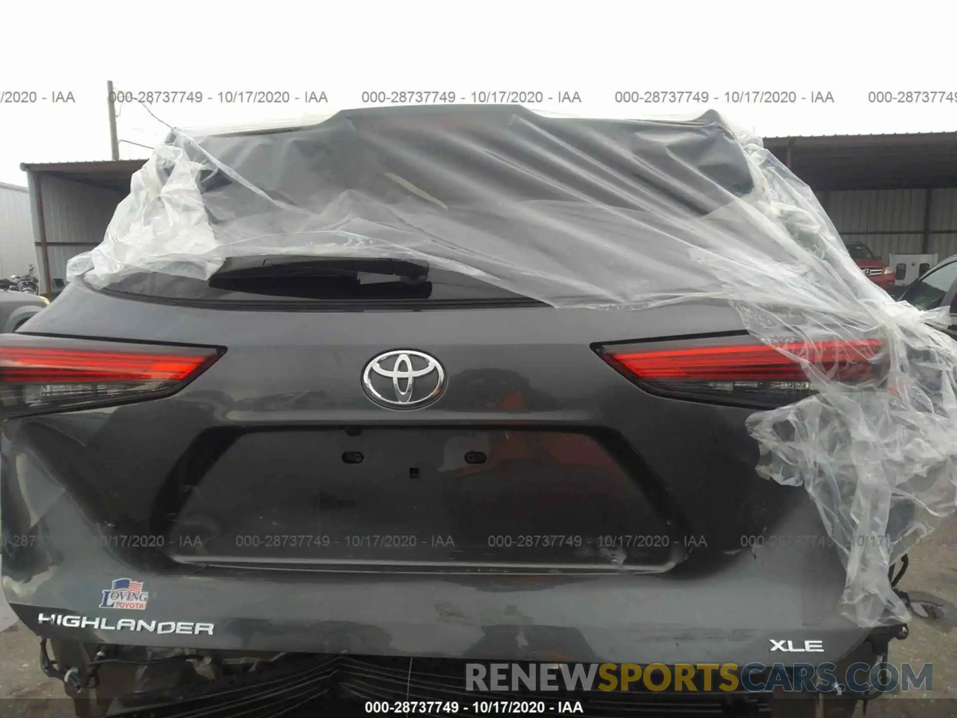 6 Photograph of a damaged car 5TDGZRAH1LS012446 TOYOTA HIGHLANDER 2020