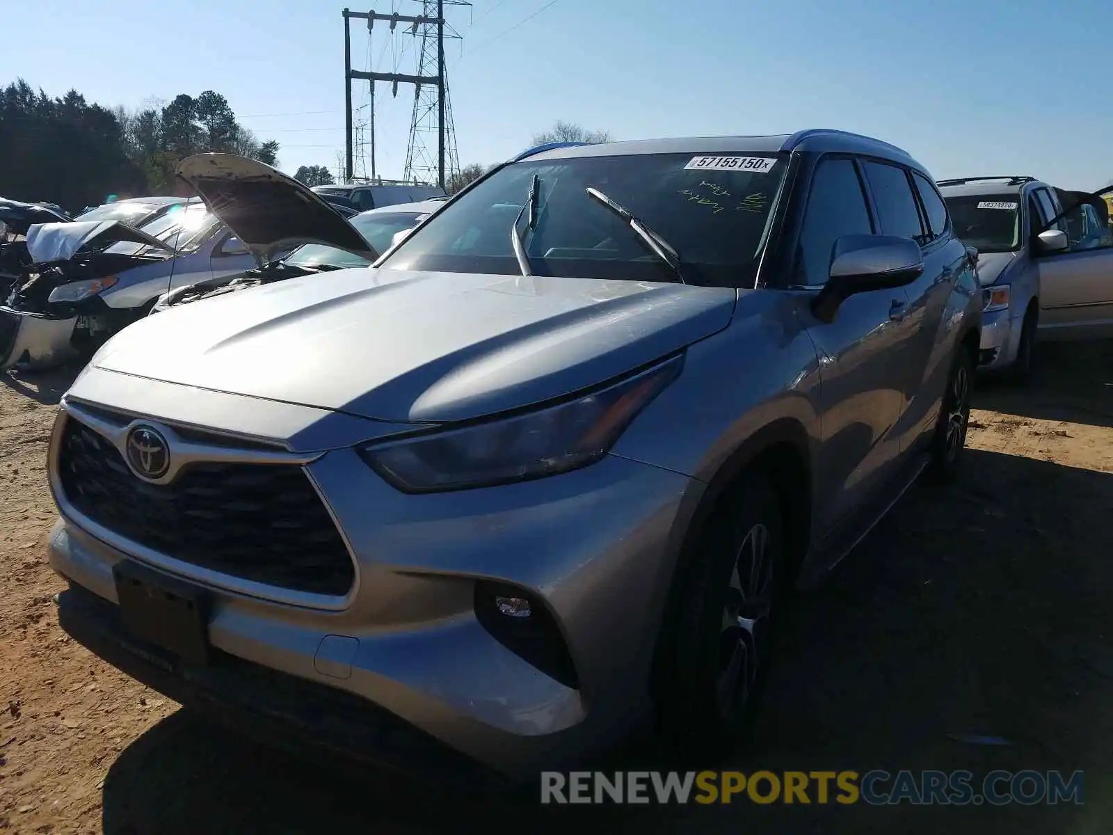 2 Photograph of a damaged car 5TDGZRAH1LS016707 TOYOTA HIGHLANDER 2020