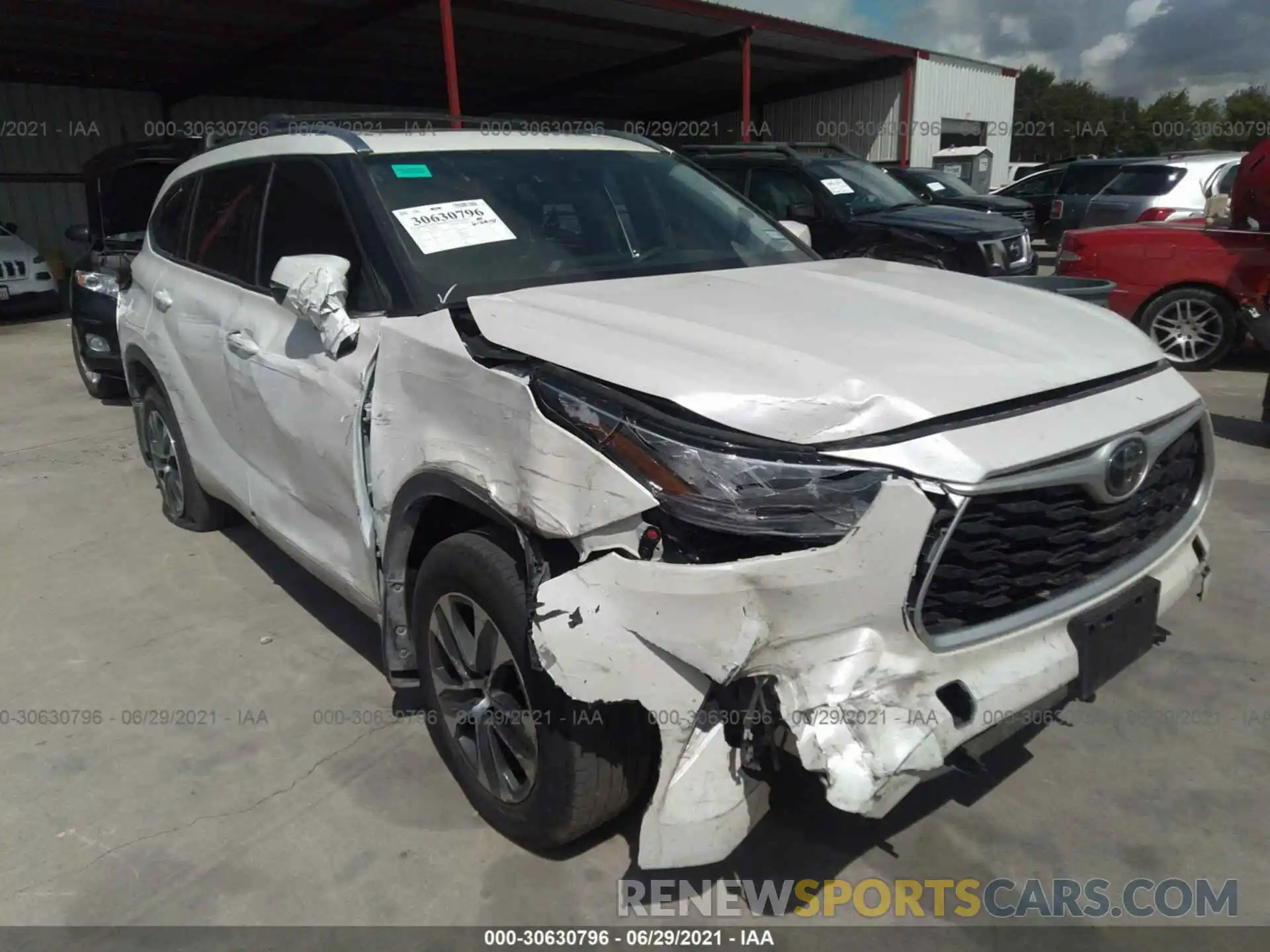 1 Photograph of a damaged car 5TDGZRAH2LS510235 TOYOTA HIGHLANDER 2020