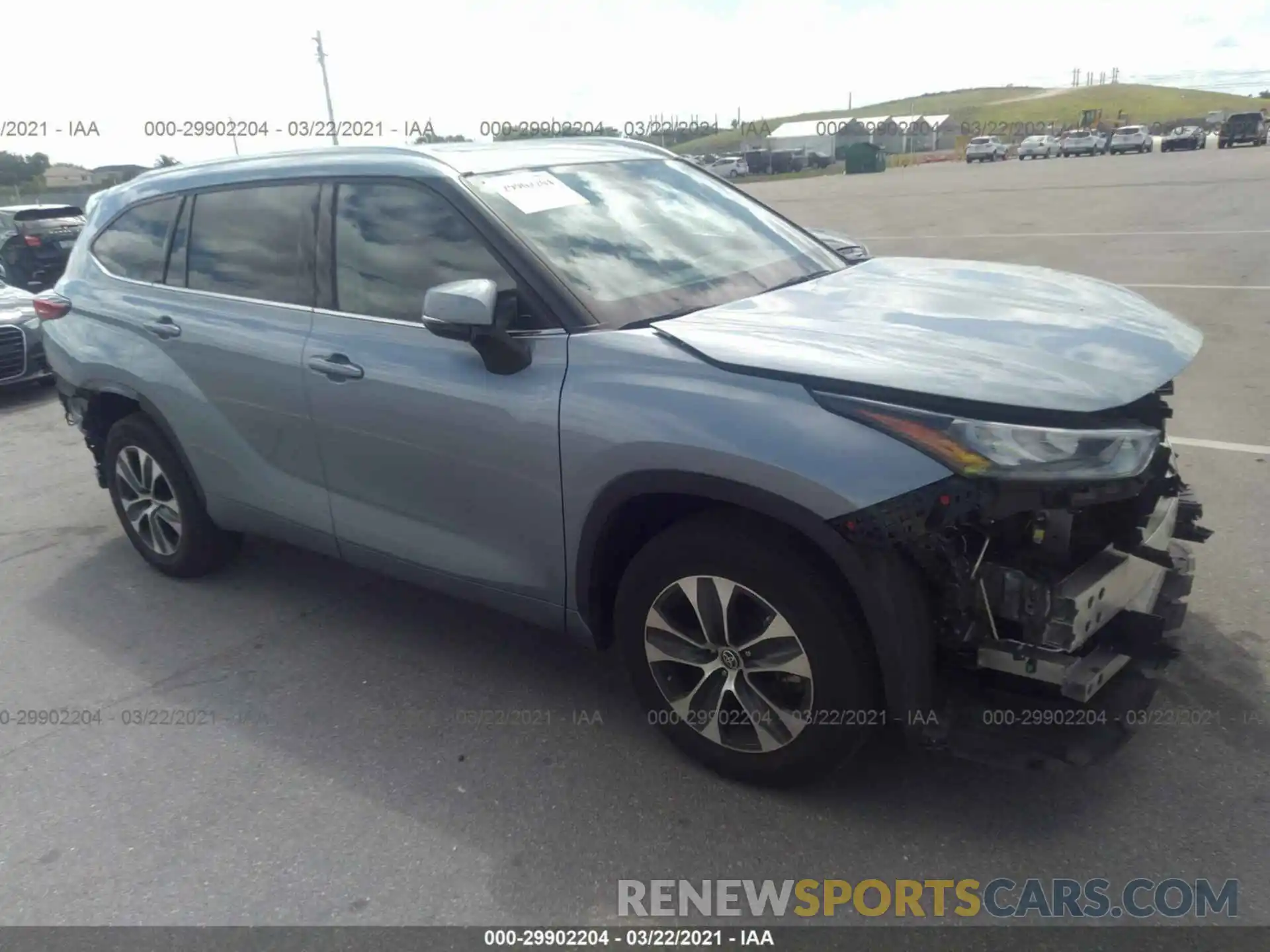 1 Photograph of a damaged car 5TDGZRAH3LS002873 TOYOTA HIGHLANDER 2020