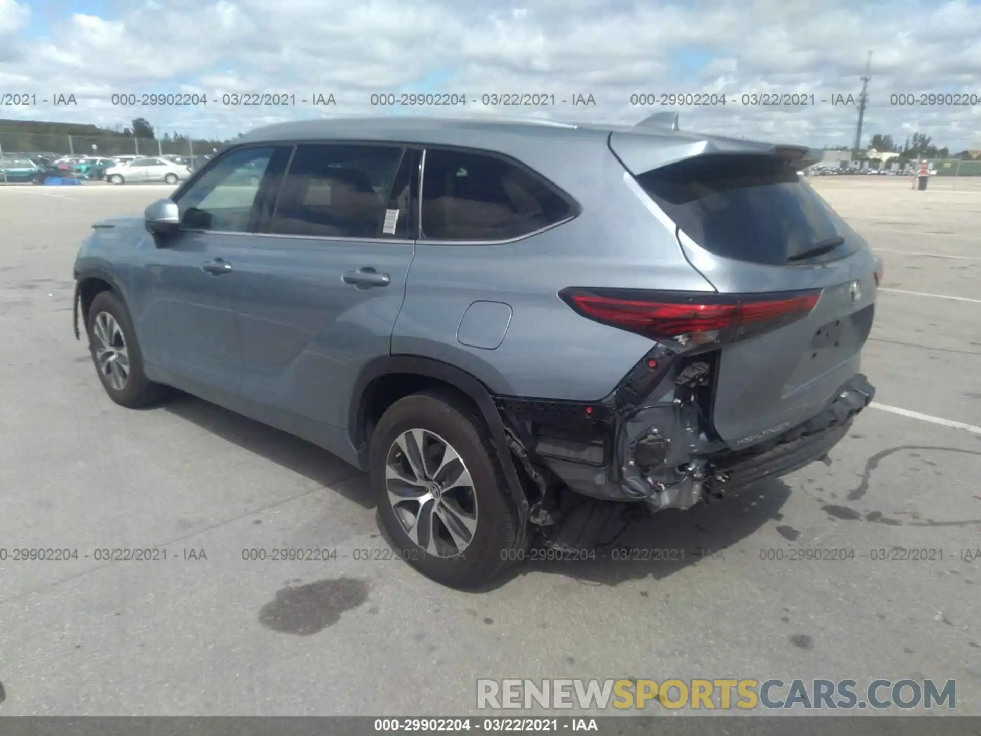 3 Photograph of a damaged car 5TDGZRAH3LS002873 TOYOTA HIGHLANDER 2020