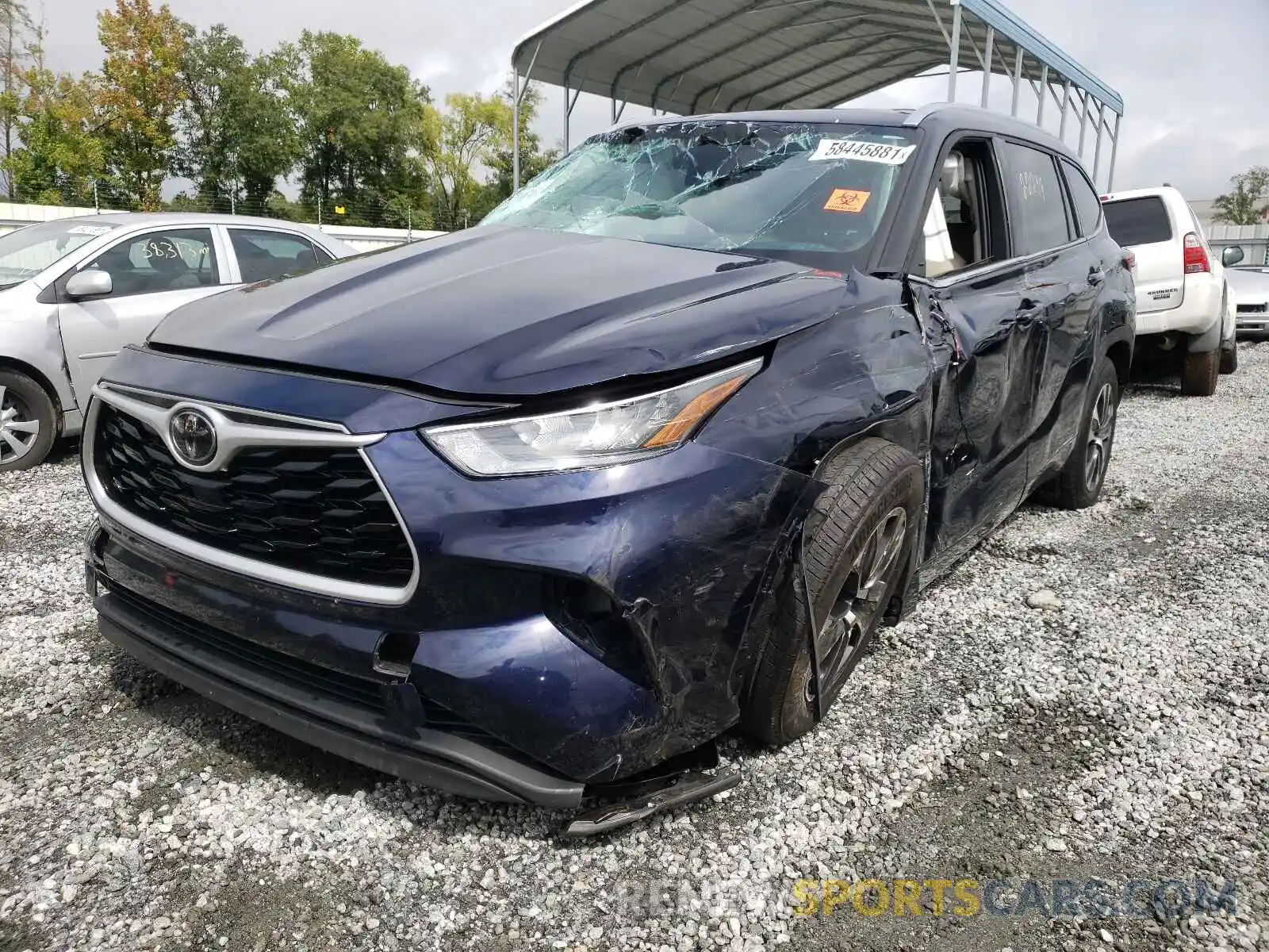 2 Photograph of a damaged car 5TDGZRAH3LS004347 TOYOTA HIGHLANDER 2020