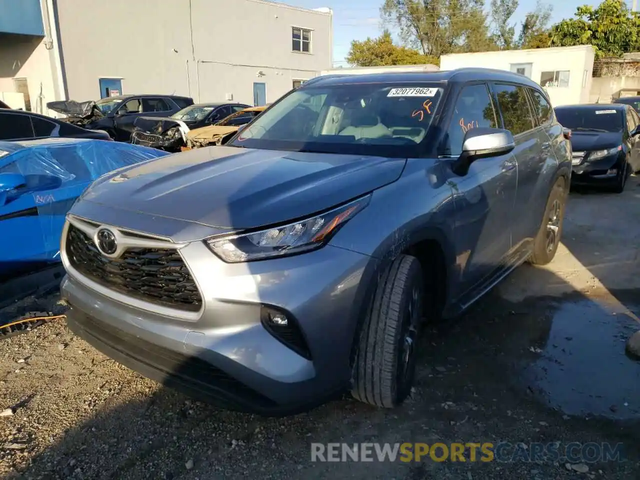 2 Photograph of a damaged car 5TDGZRAH4LS007838 TOYOTA HIGHLANDER 2020