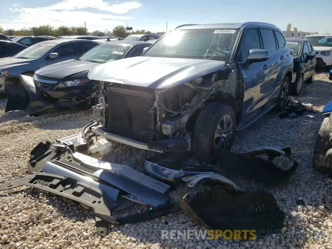 2 Photograph of a damaged car 5TDGZRAH4LS008844 TOYOTA HIGHLANDER 2020