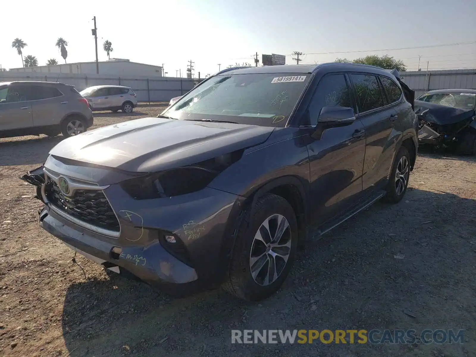 2 Photograph of a damaged car 5TDGZRAH4LS016460 TOYOTA HIGHLANDER 2020