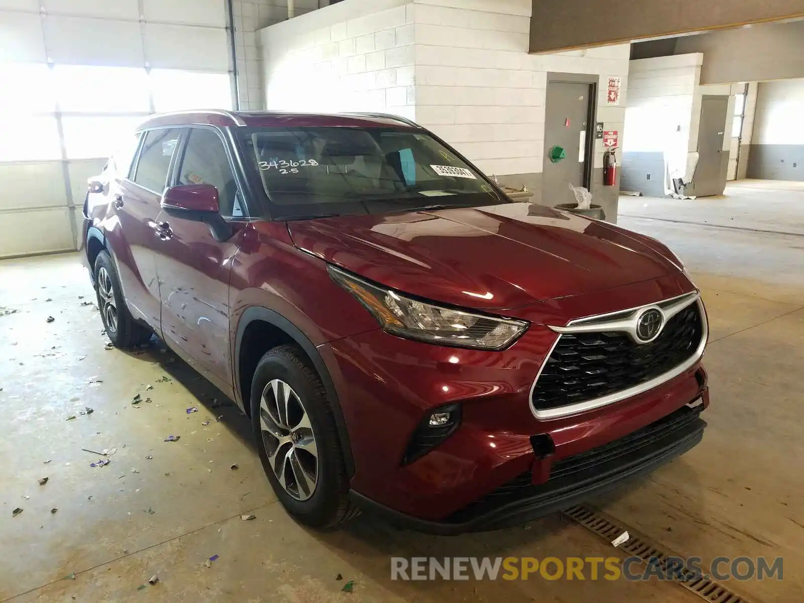 1 Photograph of a damaged car 5TDGZRAH4LS029225 TOYOTA HIGHLANDER 2020