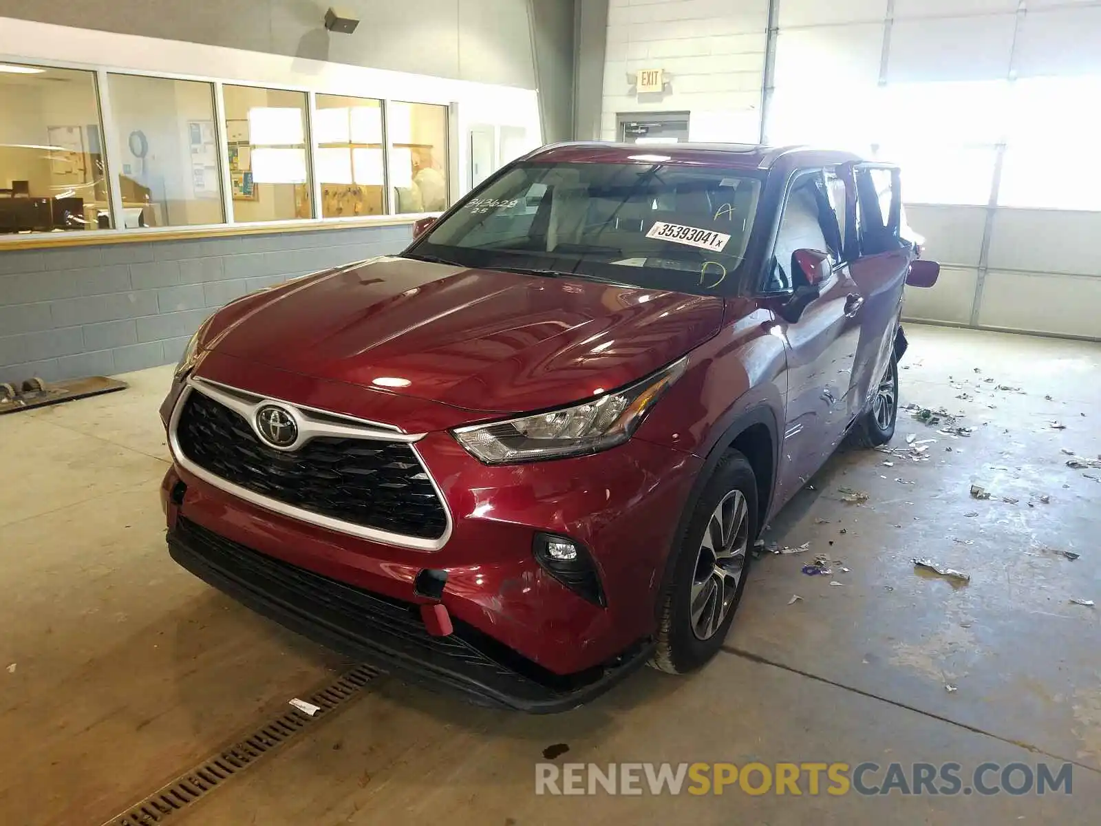 2 Photograph of a damaged car 5TDGZRAH4LS029225 TOYOTA HIGHLANDER 2020