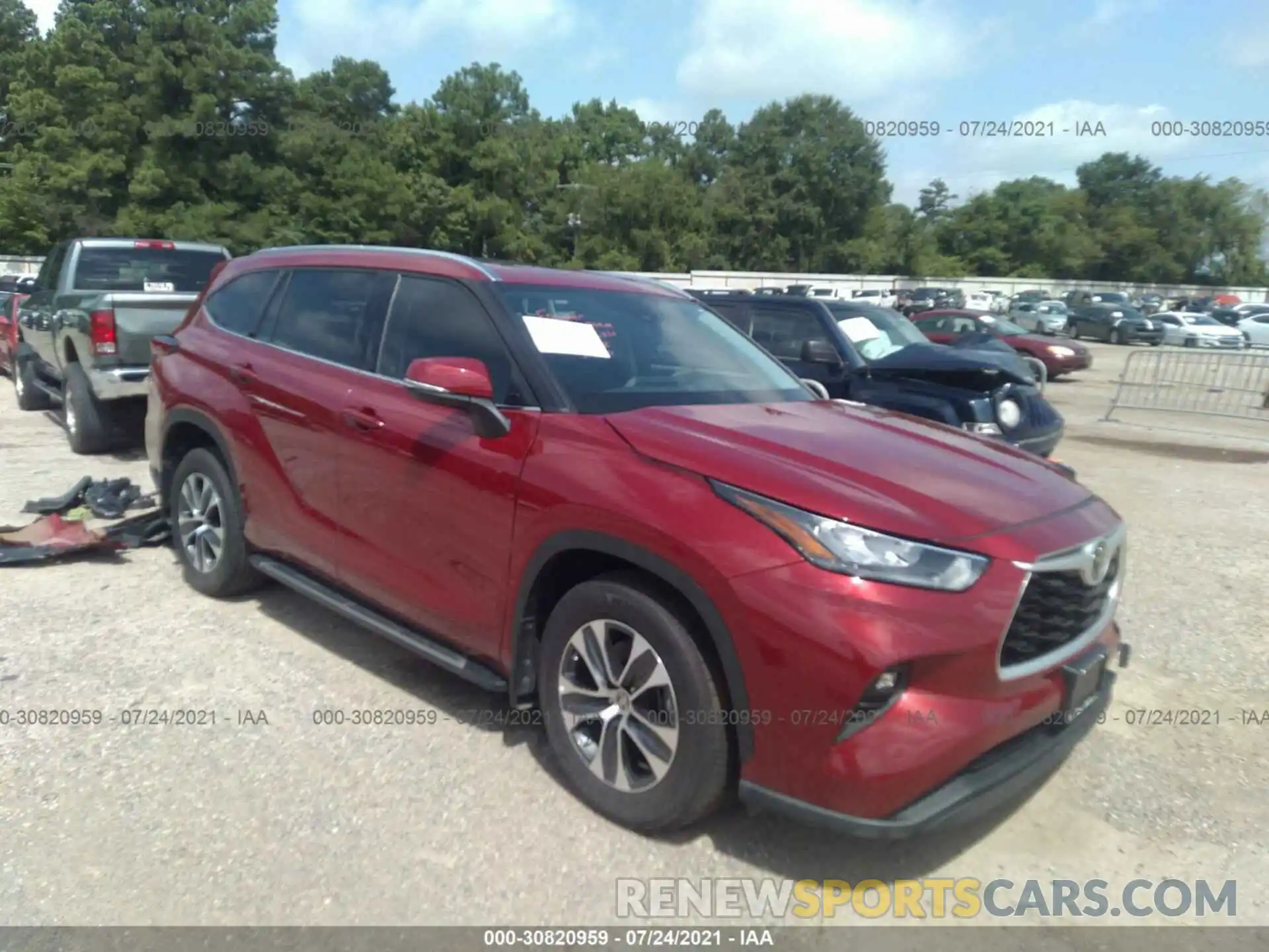 1 Photograph of a damaged car 5TDGZRAH5LS509905 TOYOTA HIGHLANDER 2020