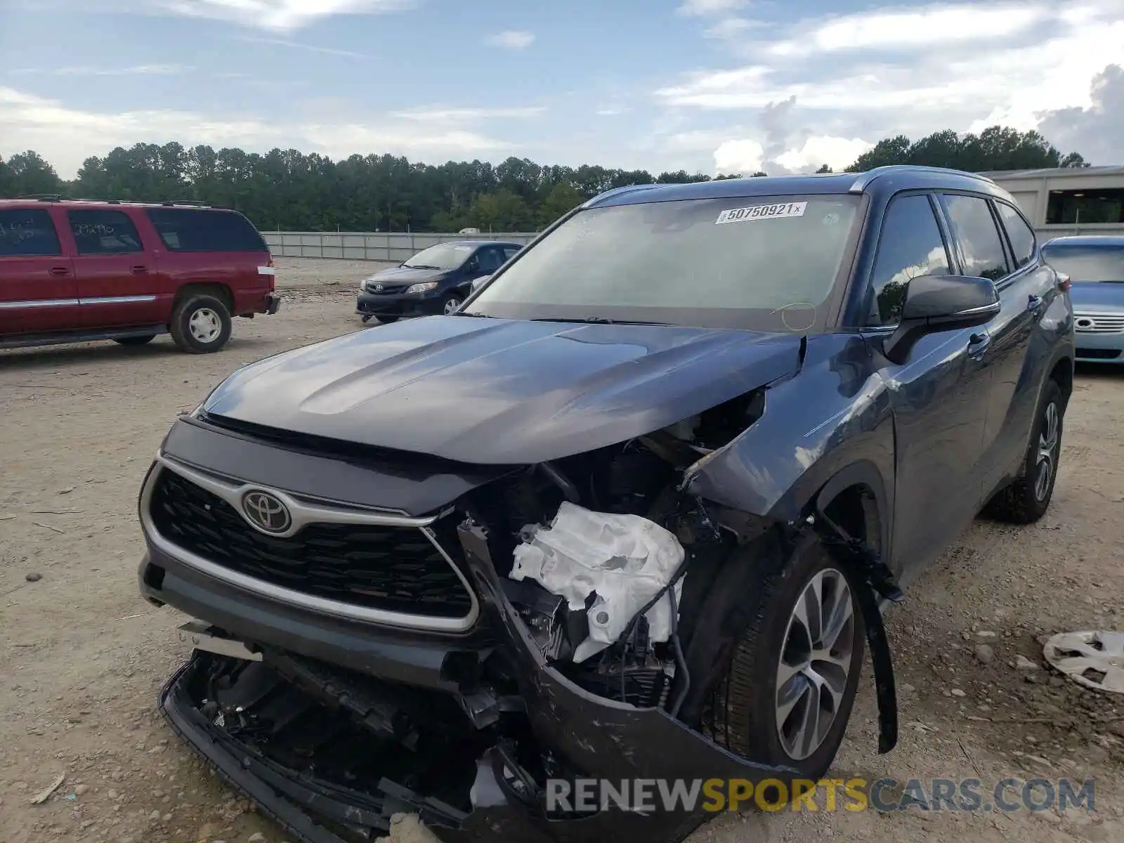 2 Photograph of a damaged car 5TDGZRAH6LS511128 TOYOTA HIGHLANDER 2020