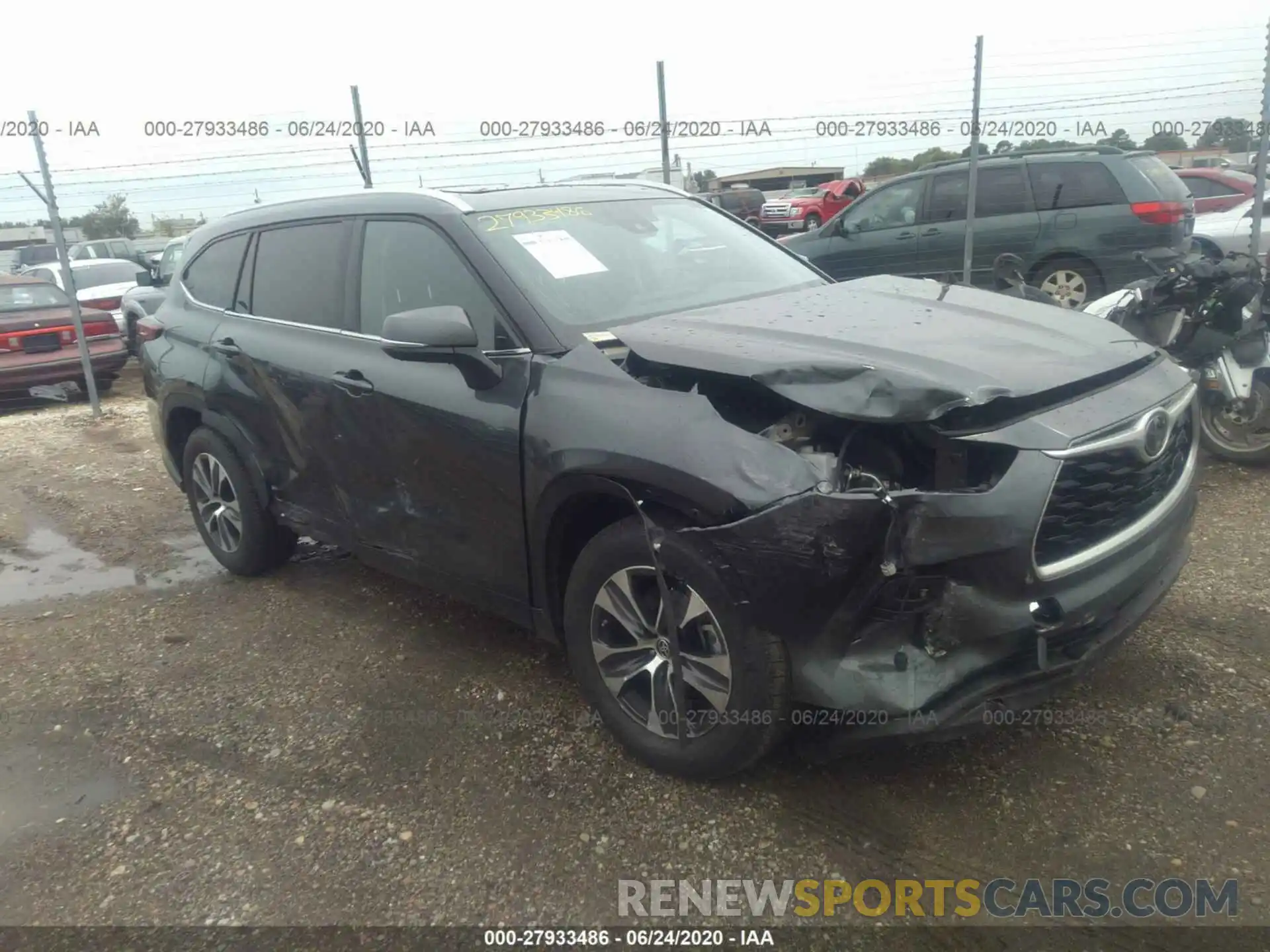 1 Photograph of a damaged car 5TDGZRAH7LS005744 TOYOTA HIGHLANDER 2020