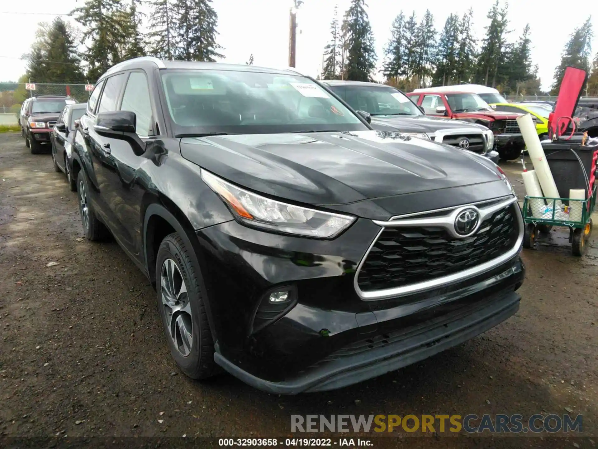 1 Photograph of a damaged car 5TDGZRAH7LS505449 TOYOTA HIGHLANDER 2020