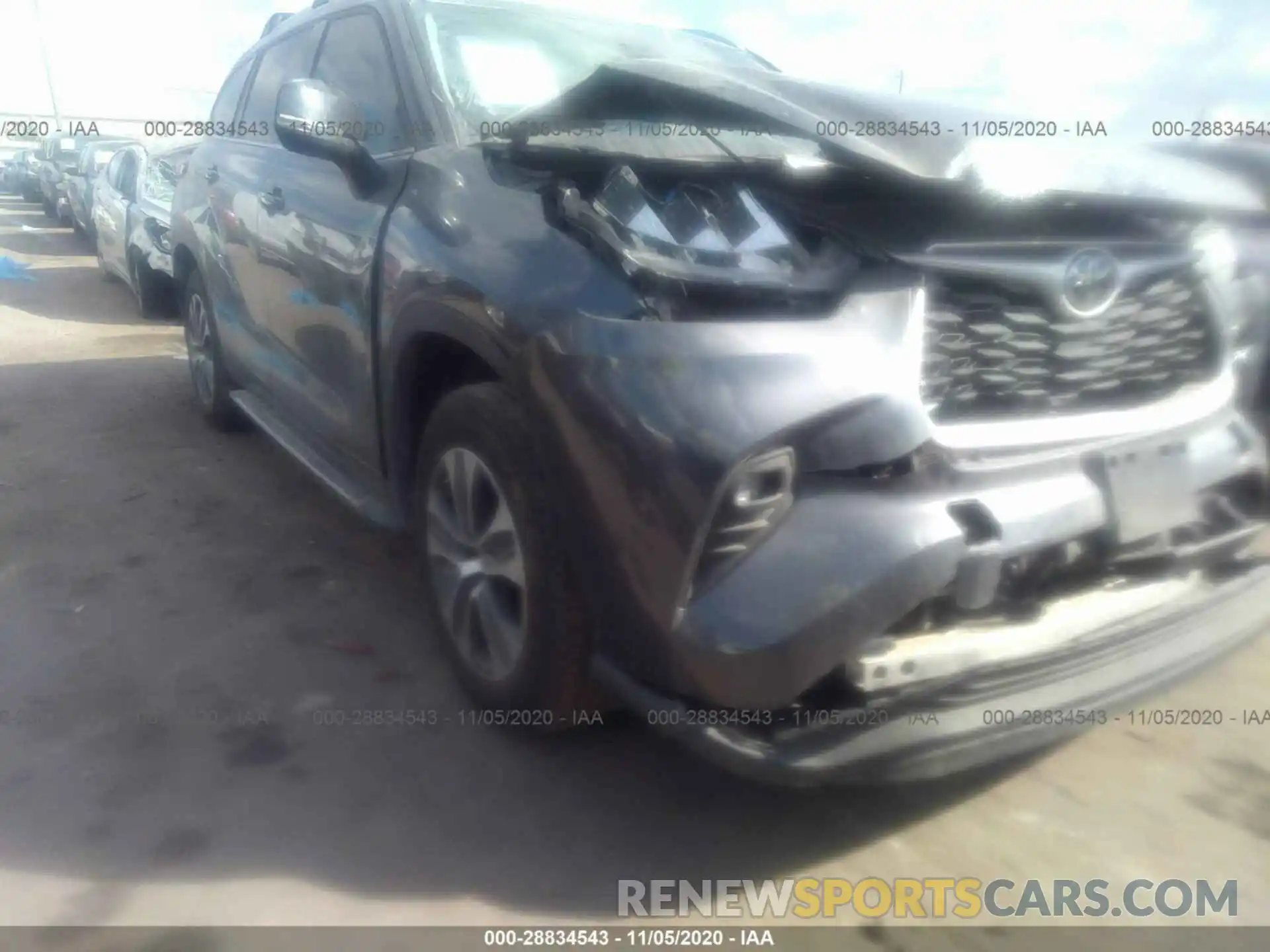 1 Photograph of a damaged car 5TDGZRAH7LS509727 TOYOTA HIGHLANDER 2020