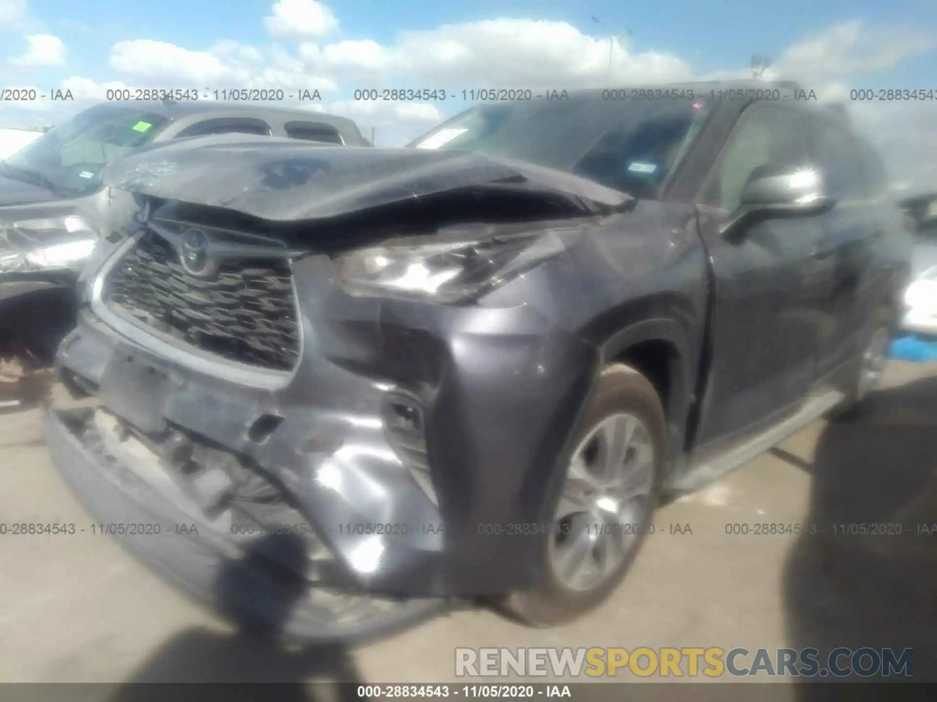 2 Photograph of a damaged car 5TDGZRAH7LS509727 TOYOTA HIGHLANDER 2020