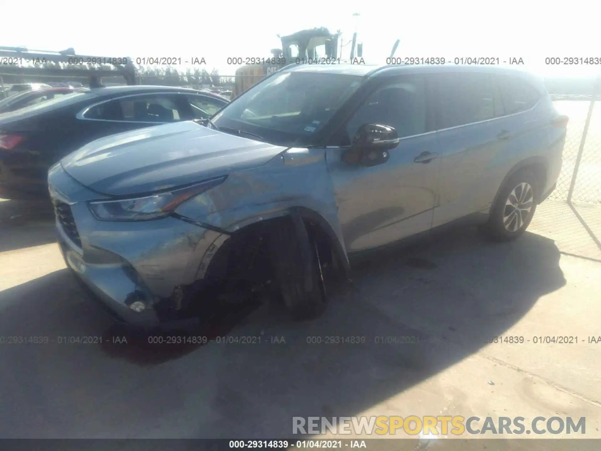 2 Фотография поврежденного автомобиля 5TDGZRAH8LS009561 TOYOTA HIGHLANDER 2020