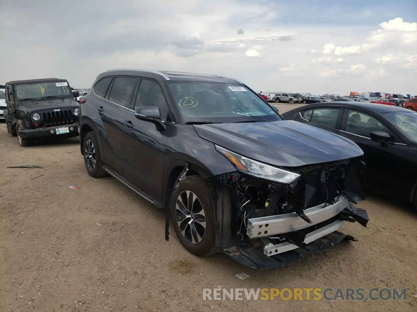 1 Photograph of a damaged car 5TDGZRAH8LS025288 TOYOTA HIGHLANDER 2020