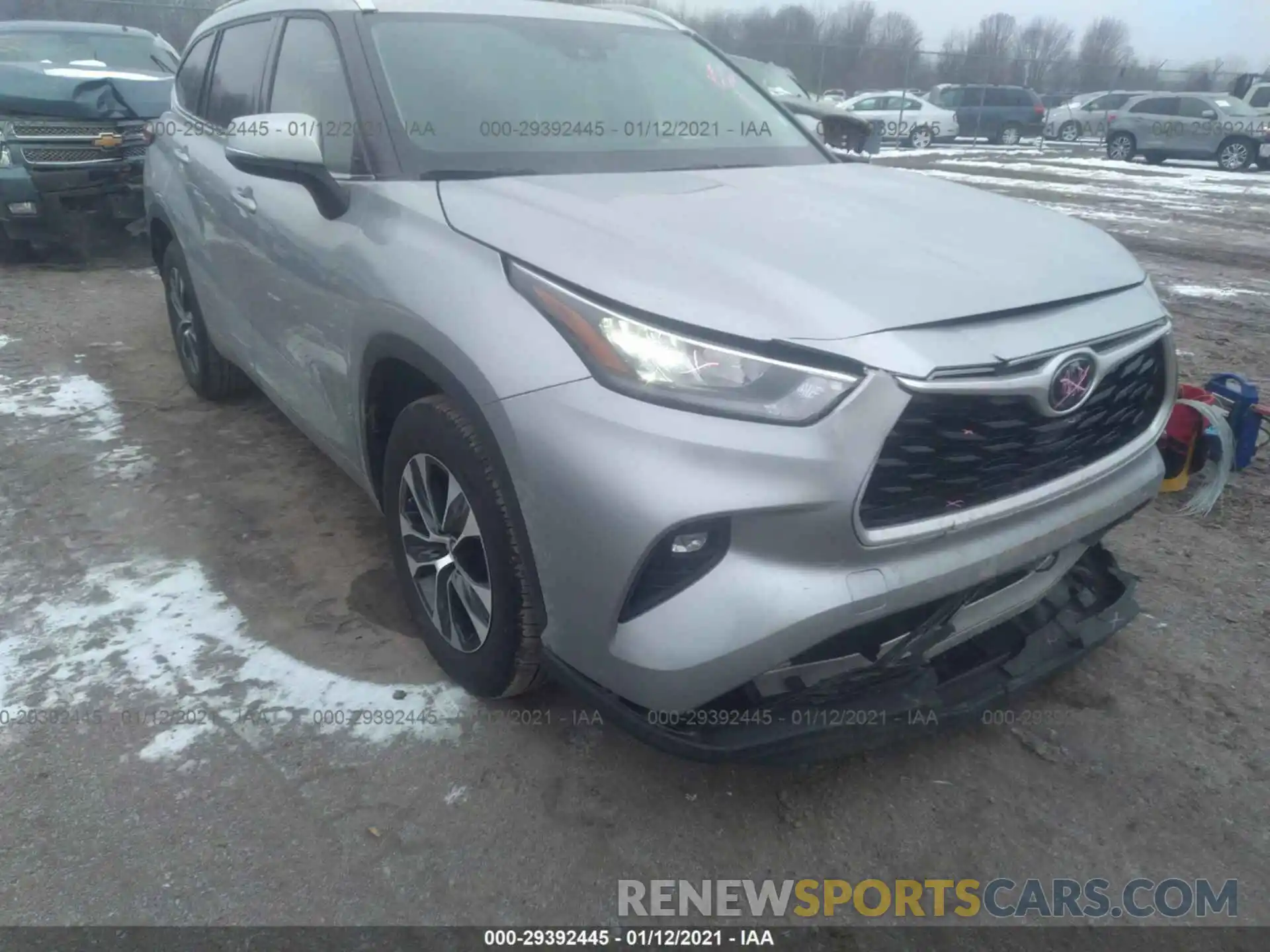 1 Photograph of a damaged car 5TDGZRAH8LS502866 TOYOTA HIGHLANDER 2020