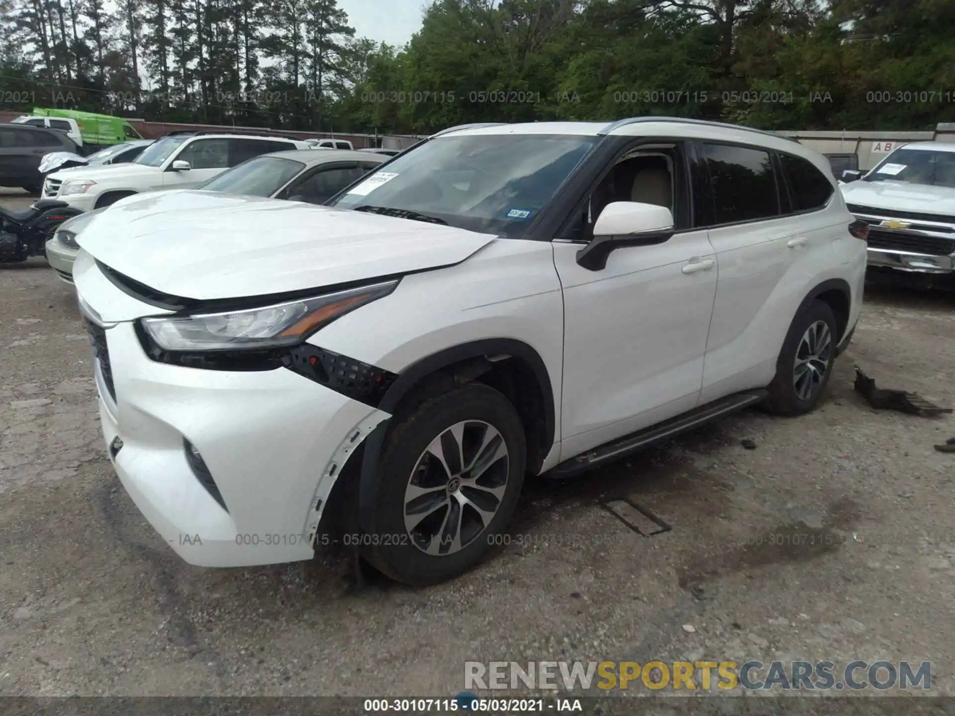 2 Photograph of a damaged car 5TDGZRAH8LS503676 TOYOTA HIGHLANDER 2020