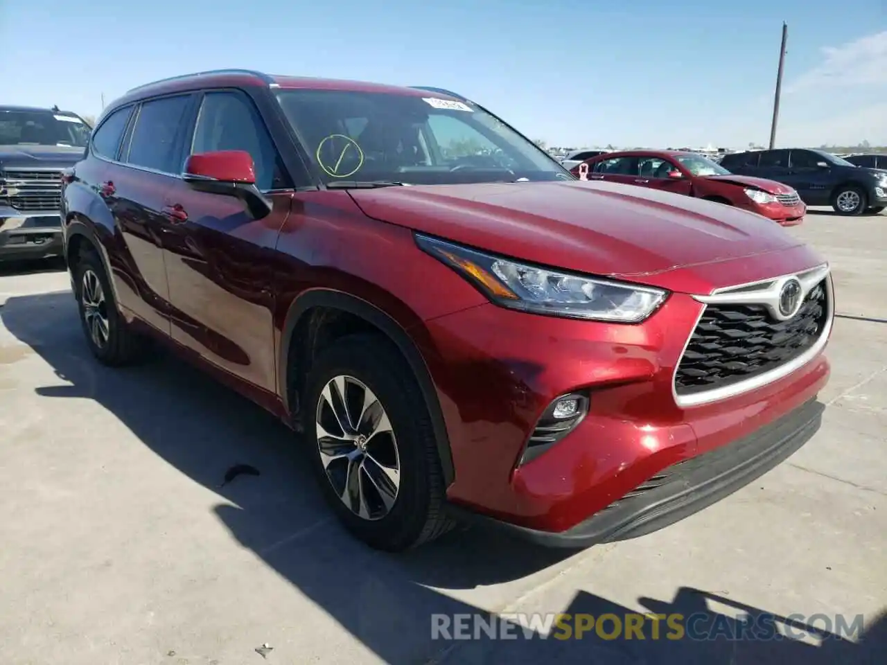 1 Photograph of a damaged car 5TDGZRAH8LS505881 TOYOTA HIGHLANDER 2020