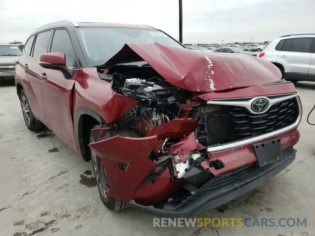 1 Photograph of a damaged car 5TDGZRAH8LS512944 TOYOTA HIGHLANDER 2020