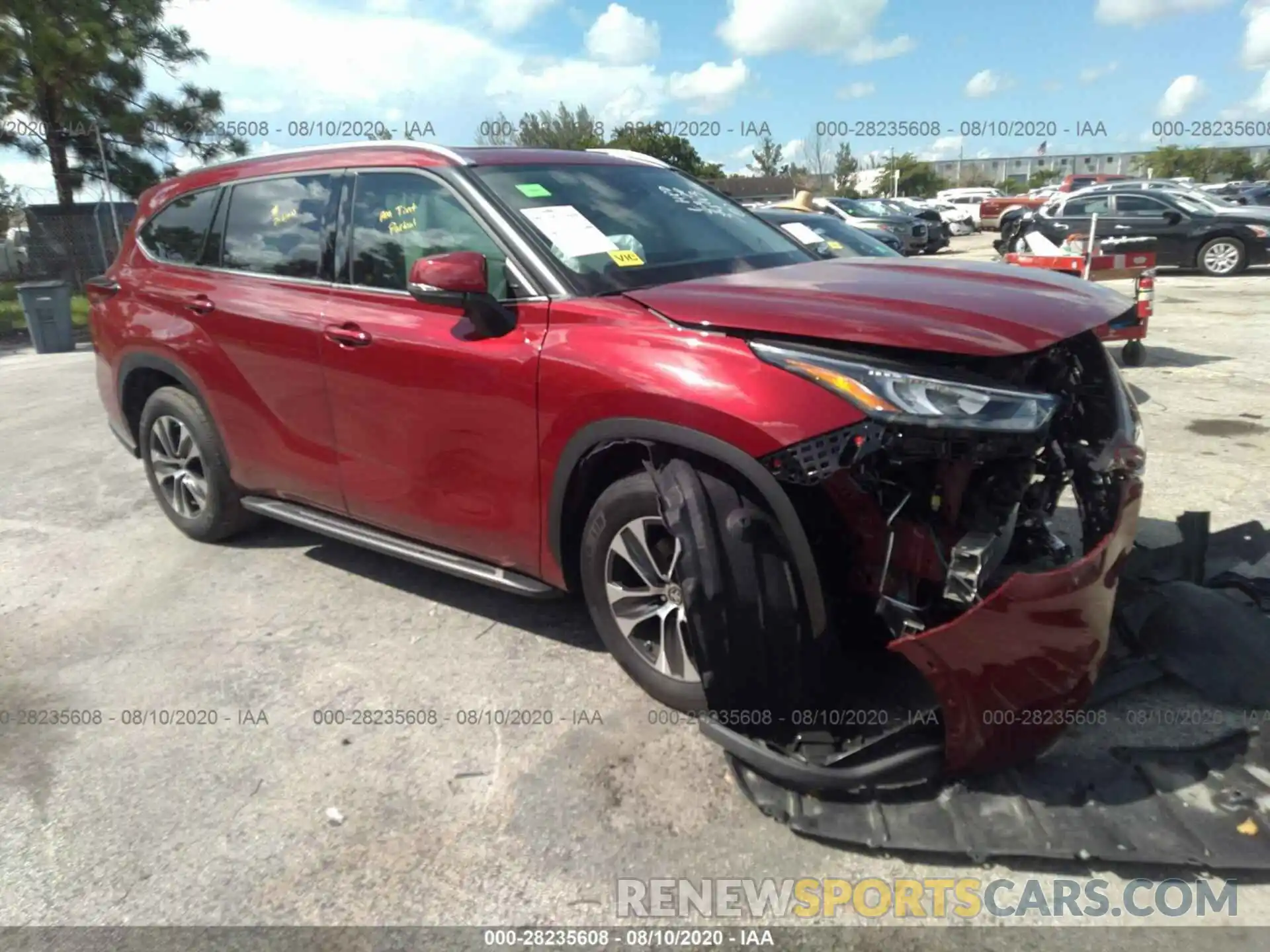 1 Photograph of a damaged car 5TDGZRAH9LS003493 TOYOTA HIGHLANDER 2020