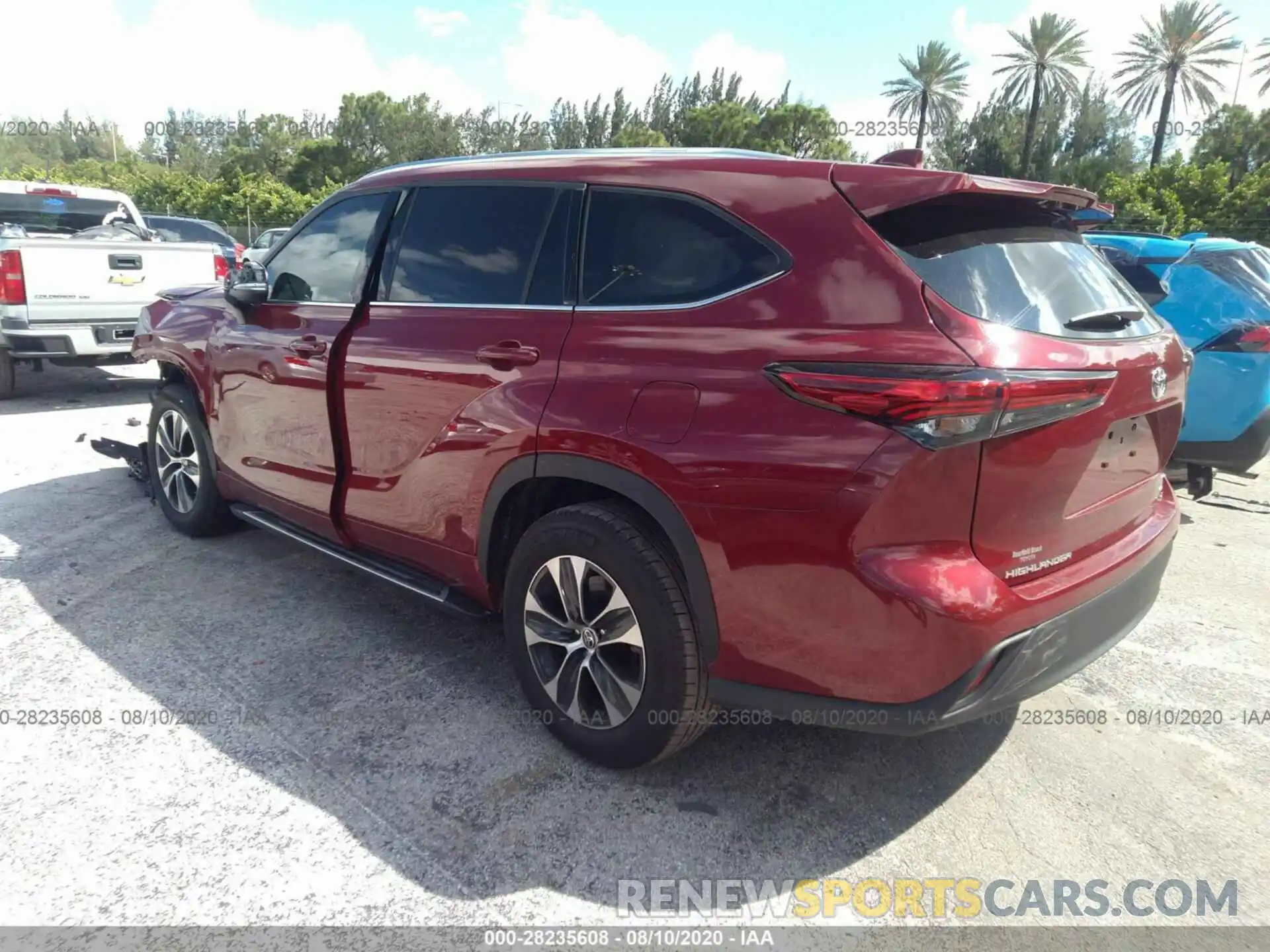 3 Photograph of a damaged car 5TDGZRAH9LS003493 TOYOTA HIGHLANDER 2020