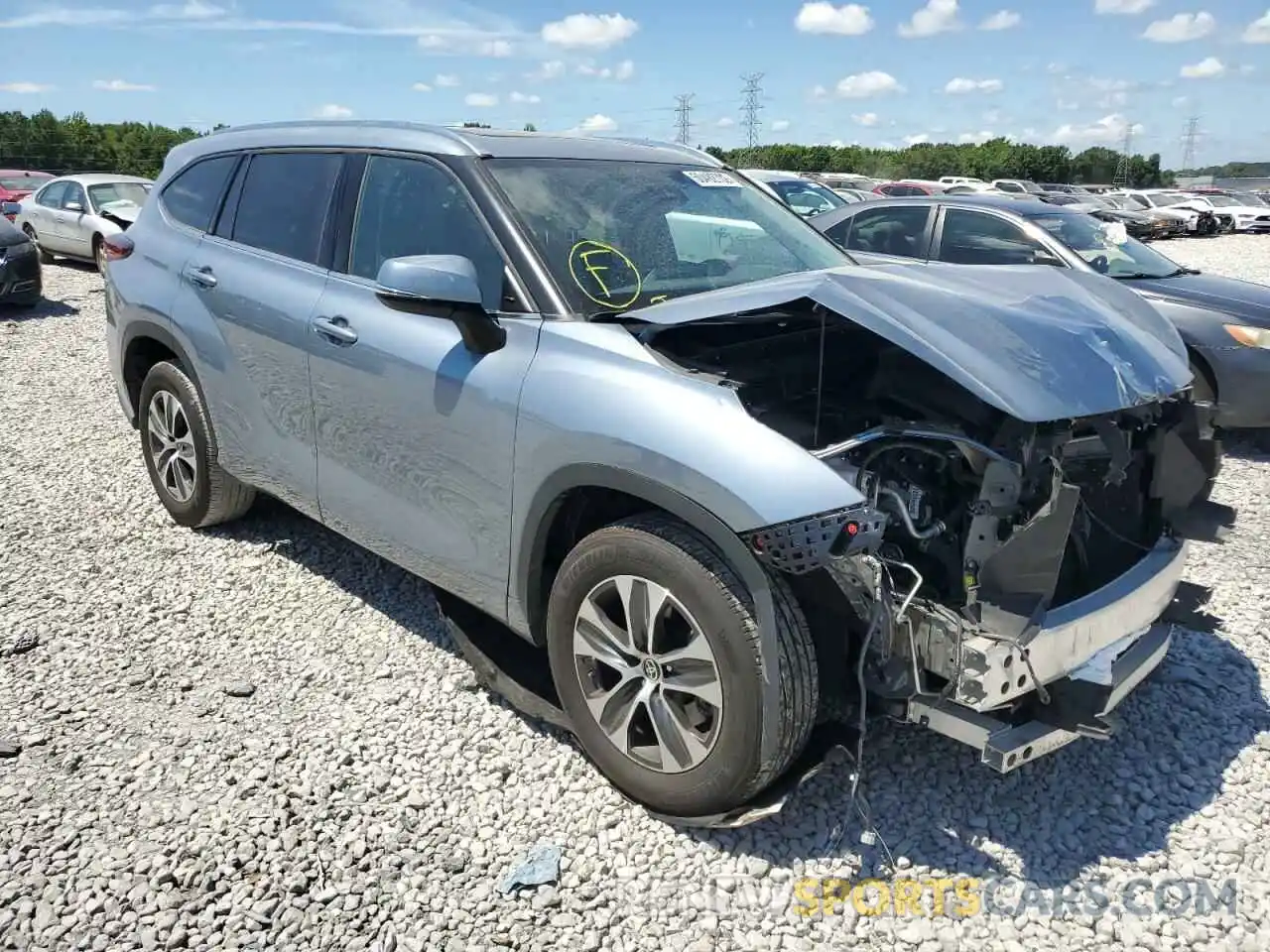 1 Photograph of a damaged car 5TDGZRAH9LS028409 TOYOTA HIGHLANDER 2020