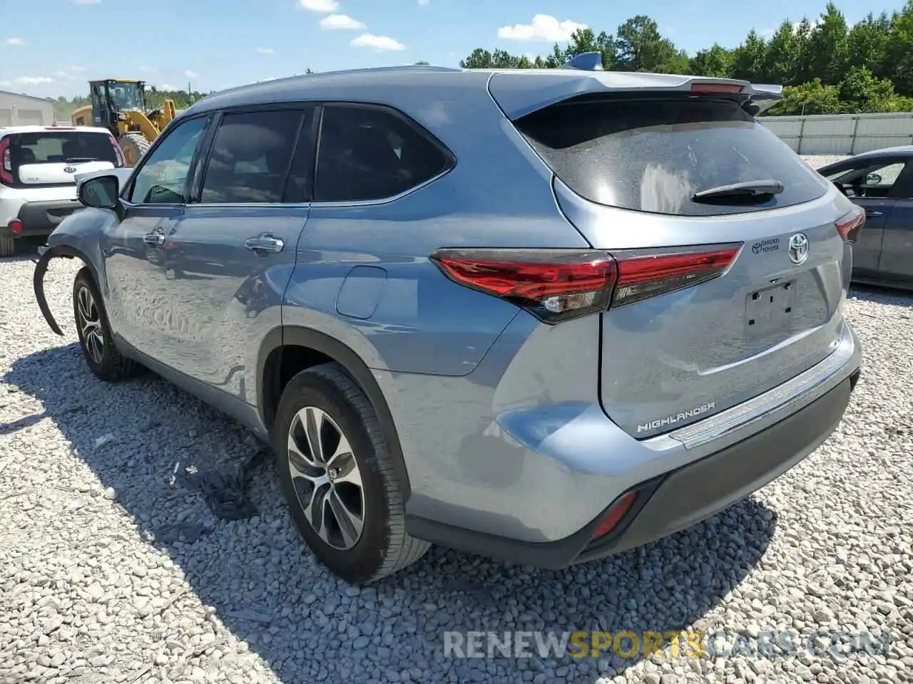 3 Photograph of a damaged car 5TDGZRAH9LS028409 TOYOTA HIGHLANDER 2020