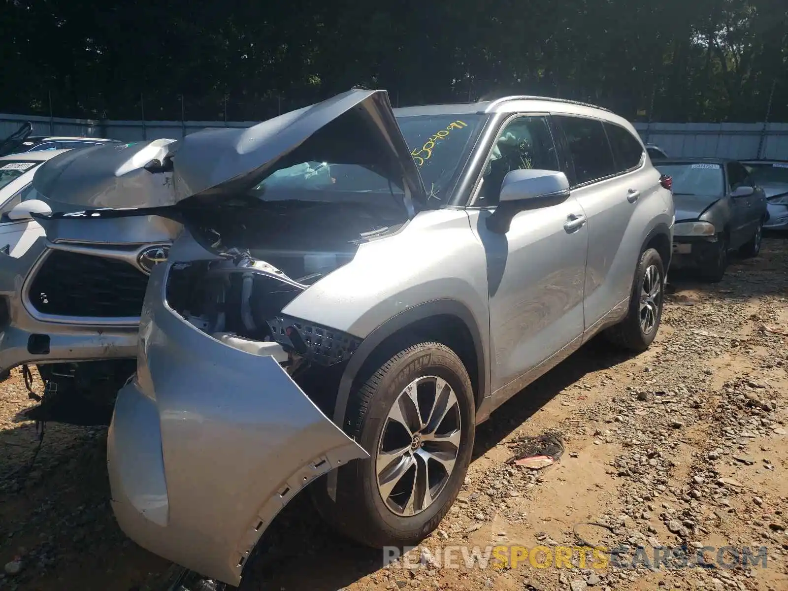 2 Photograph of a damaged car 5TDGZRAH9LS505890 TOYOTA HIGHLANDER 2020