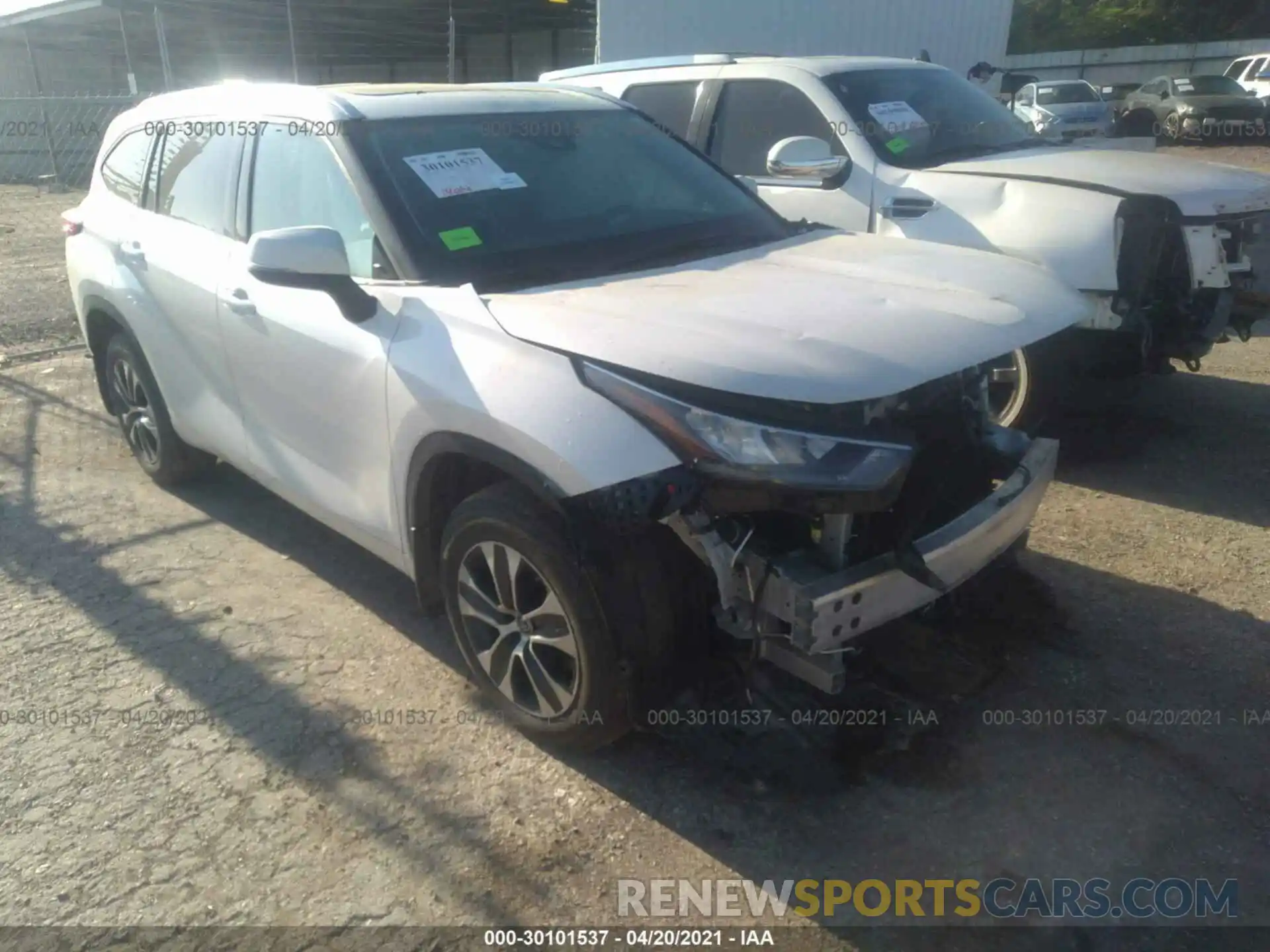 1 Photograph of a damaged car 5TDGZRAH9LS511754 TOYOTA HIGHLANDER 2020