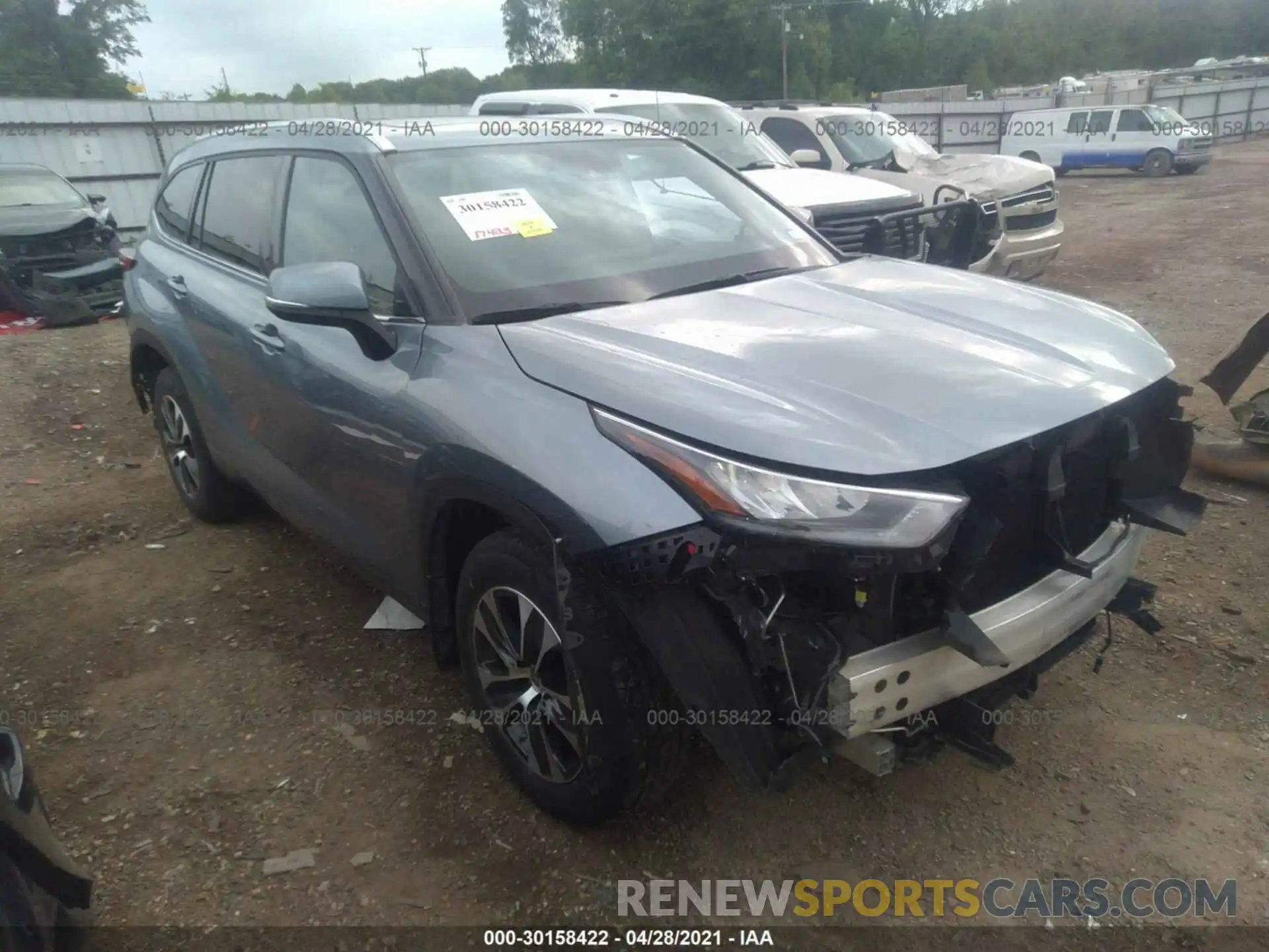 1 Photograph of a damaged car 5TDGZRAHXLS014776 TOYOTA HIGHLANDER 2020