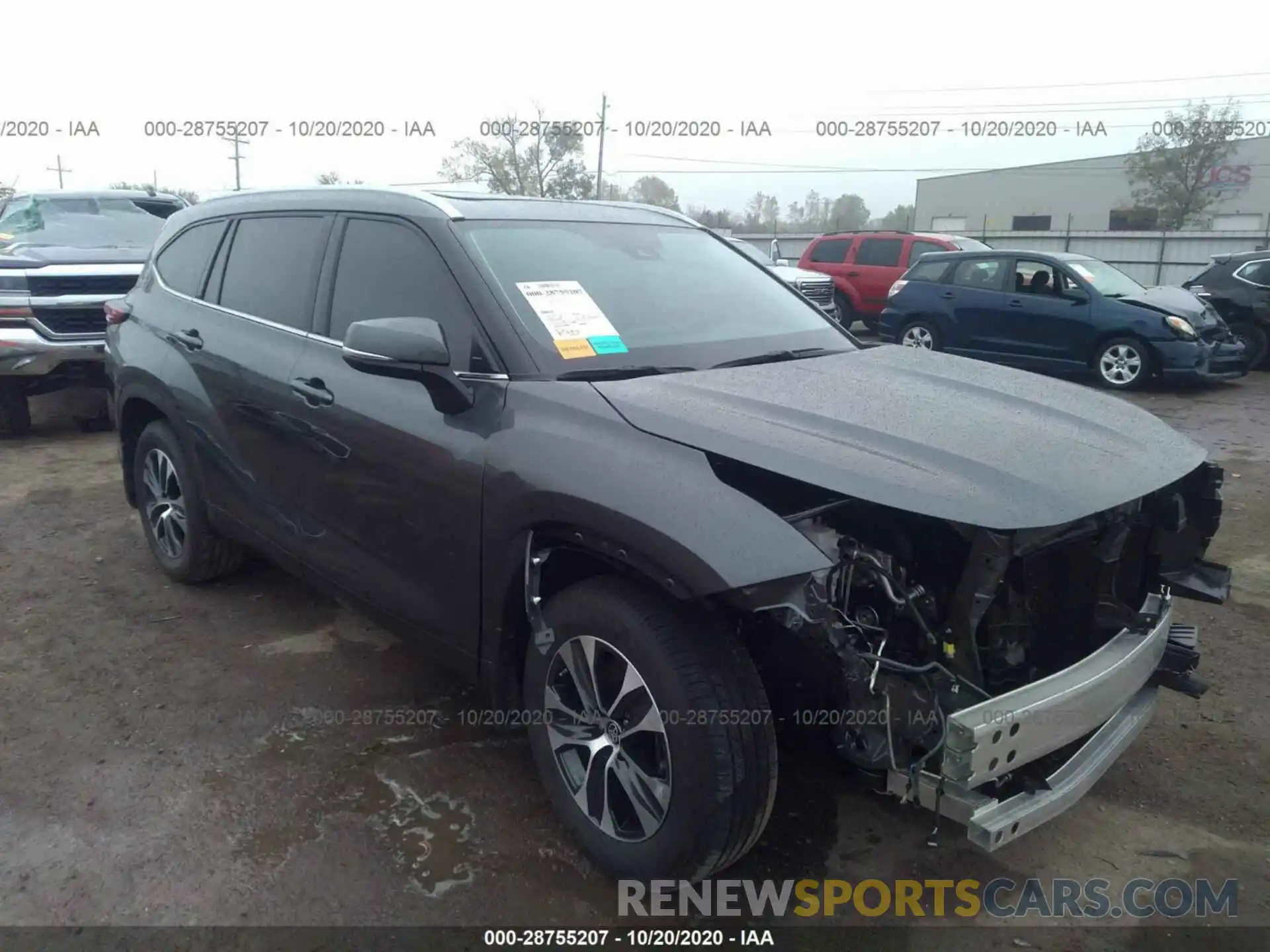 1 Photograph of a damaged car 5TDGZRAHXLS019248 TOYOTA HIGHLANDER 2020