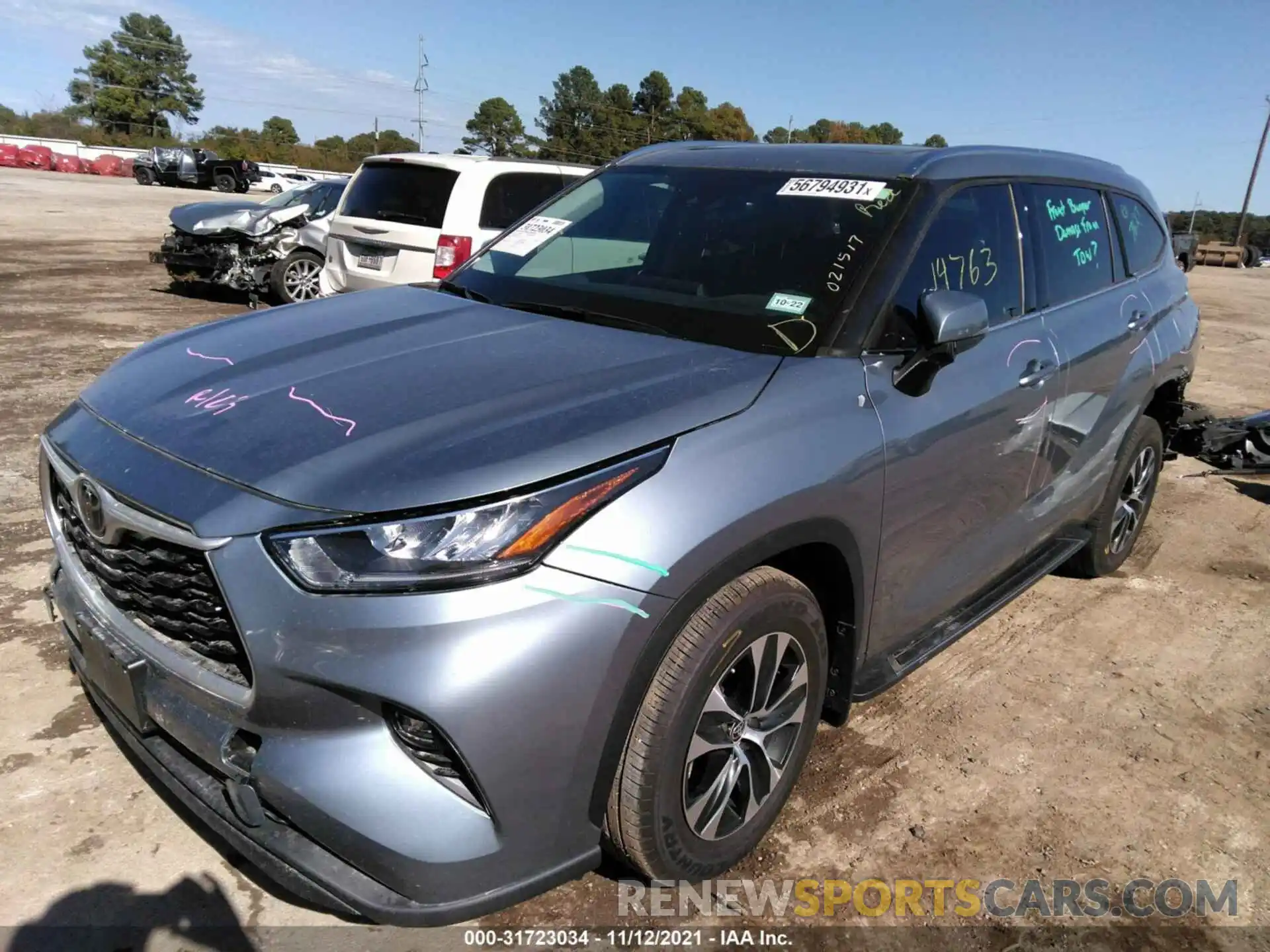 2 Photograph of a damaged car 5TDGZRAHXLS021517 TOYOTA HIGHLANDER 2020