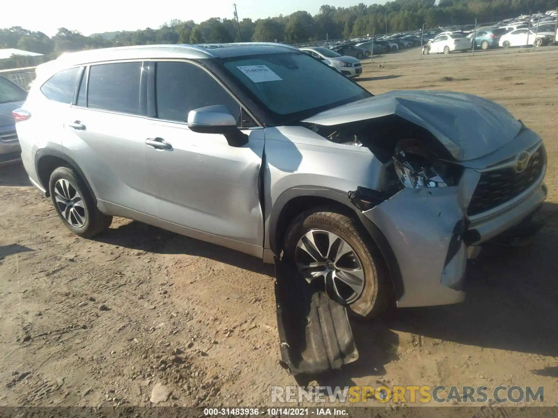 1 Photograph of a damaged car 5TDGZRAHXLS502805 TOYOTA HIGHLANDER 2020