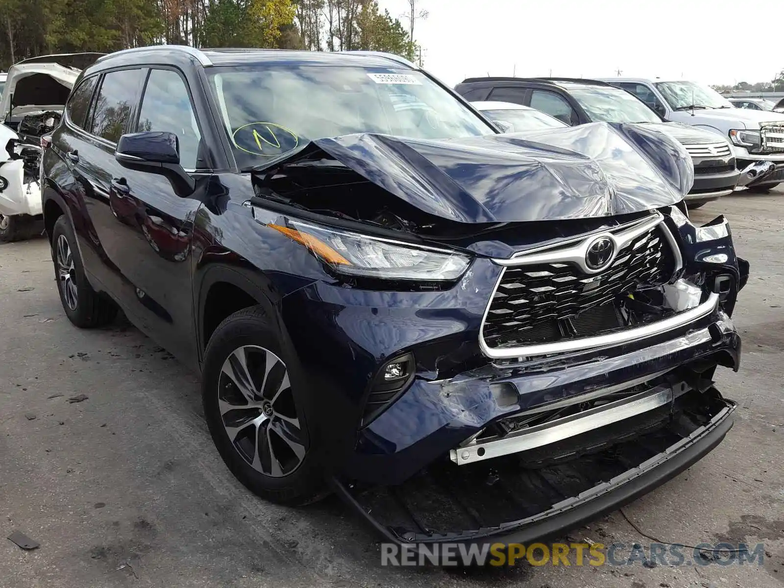 1 Photograph of a damaged car 5TDGZRAHXLS513111 TOYOTA HIGHLANDER 2020