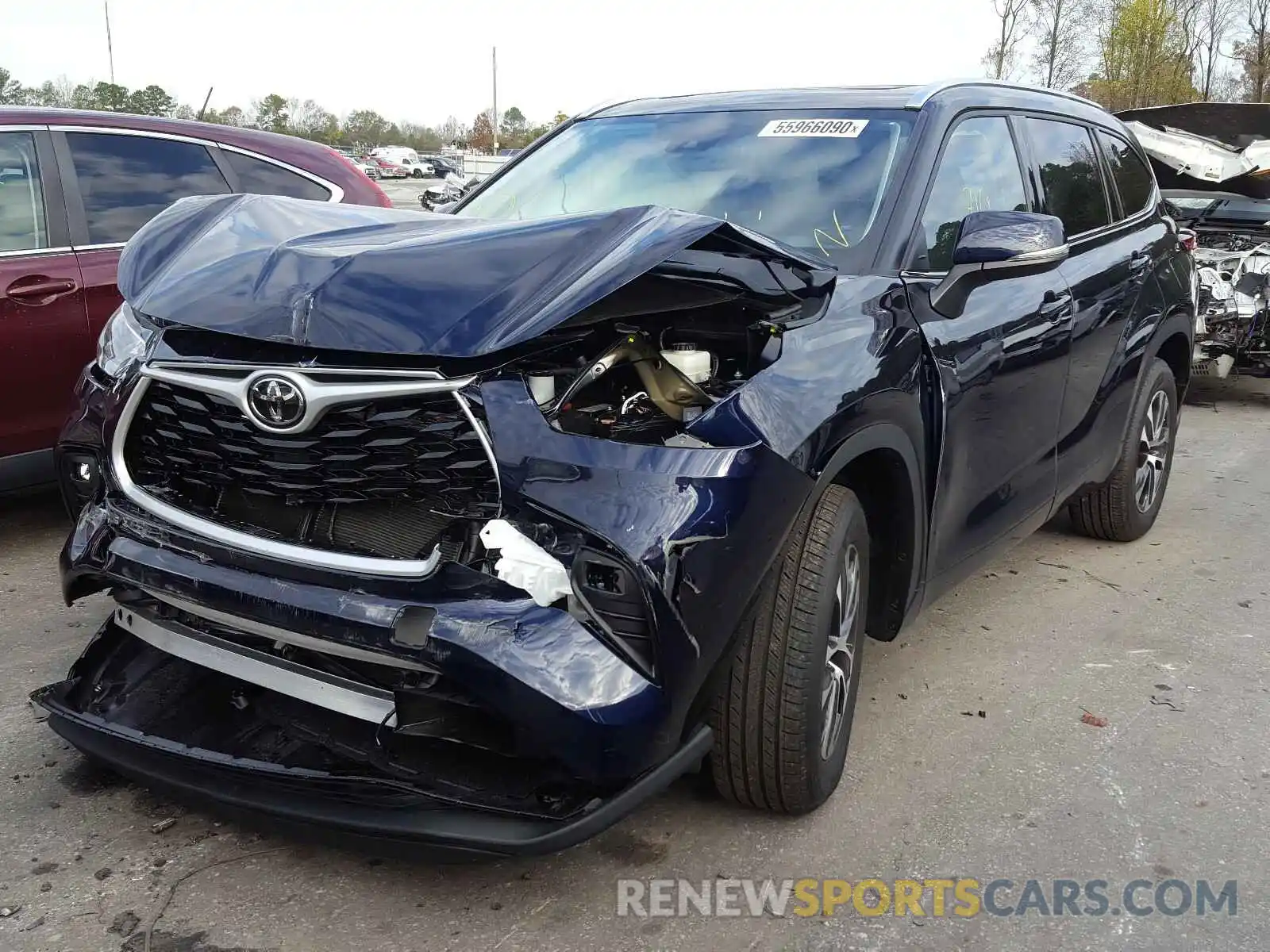 2 Photograph of a damaged car 5TDGZRAHXLS513111 TOYOTA HIGHLANDER 2020