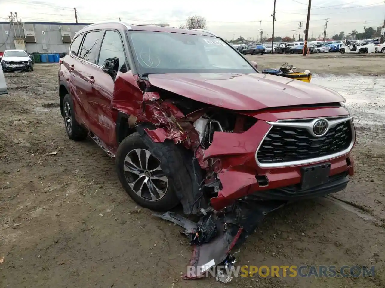 1 Photograph of a damaged car 5TDGZRBH0LS007883 TOYOTA HIGHLANDER 2020