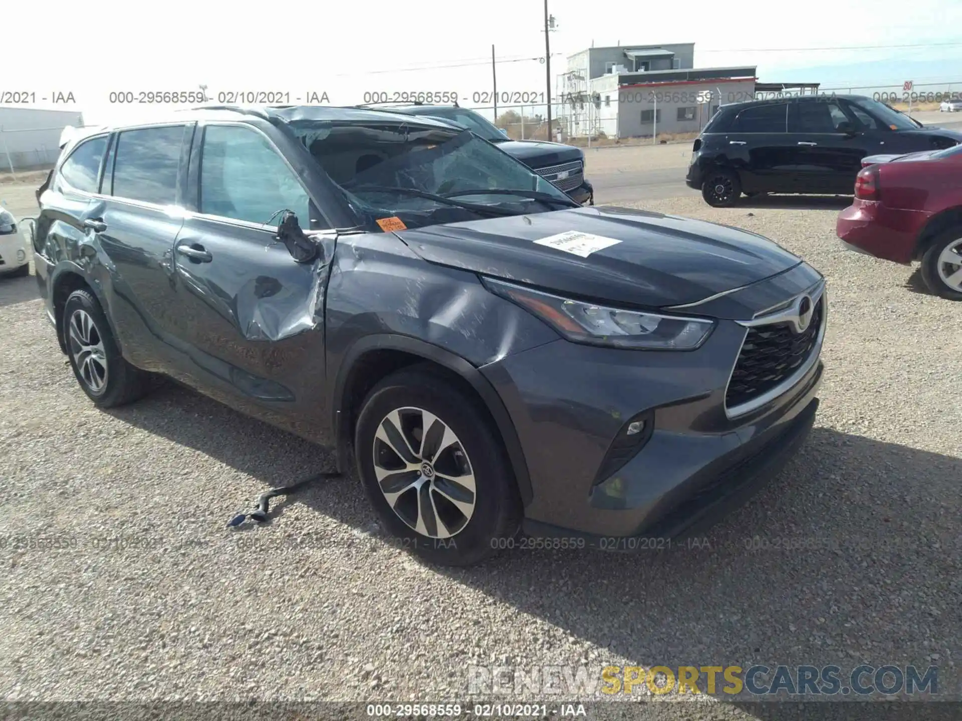 1 Photograph of a damaged car 5TDGZRBH0LS016289 TOYOTA HIGHLANDER 2020