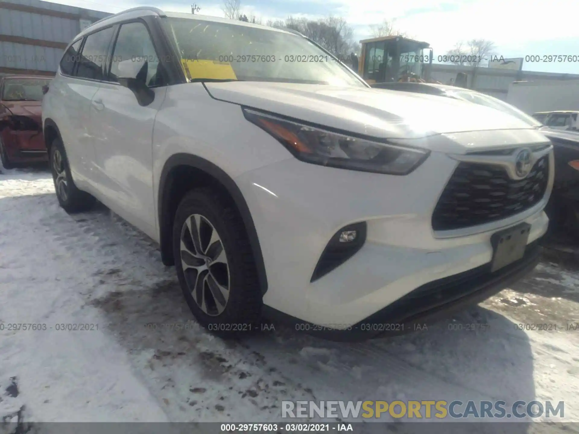 1 Photograph of a damaged car 5TDGZRBH0LS052838 TOYOTA HIGHLANDER 2020