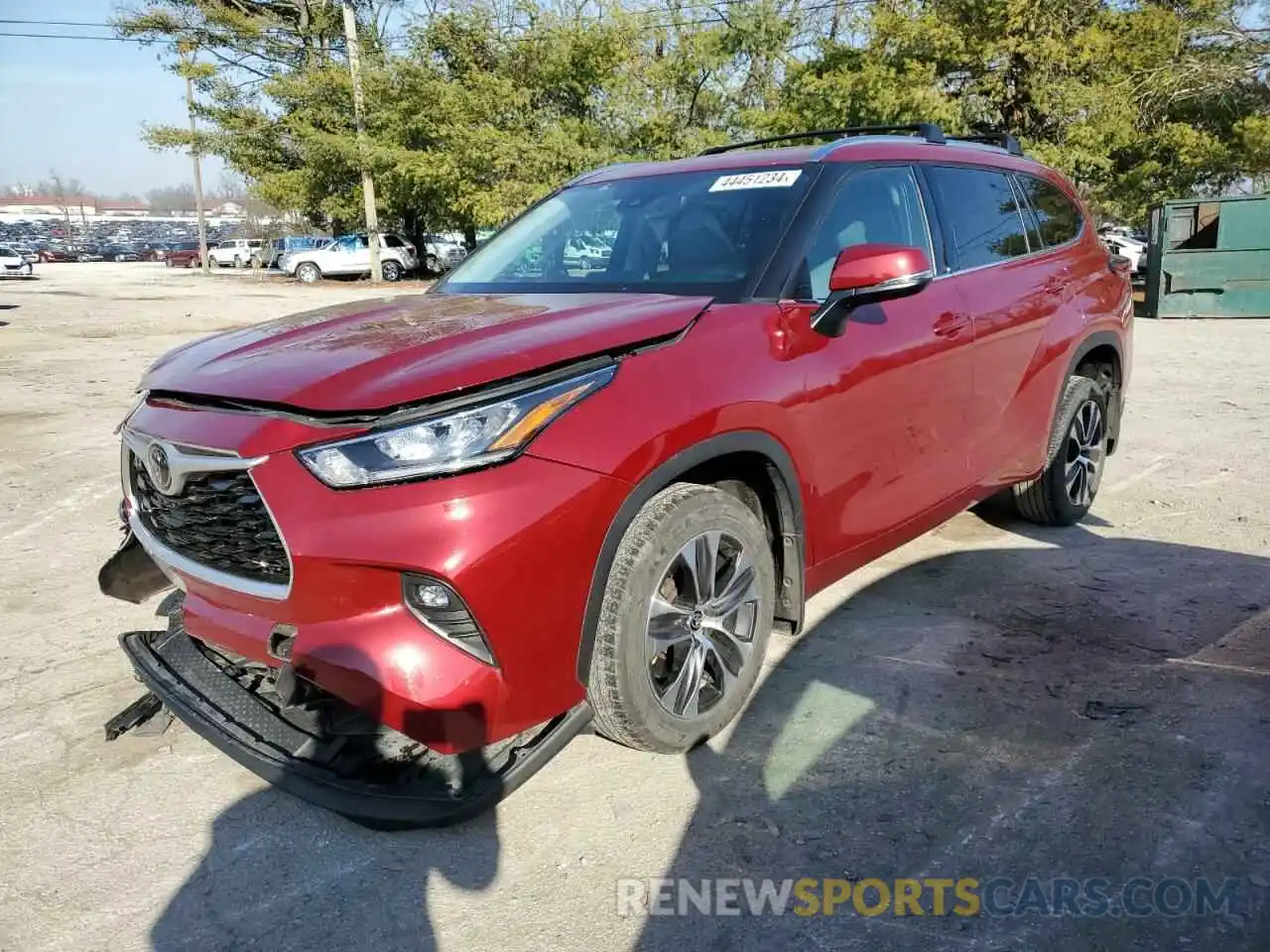 1 Photograph of a damaged car 5TDGZRBH0LS515450 TOYOTA HIGHLANDER 2020