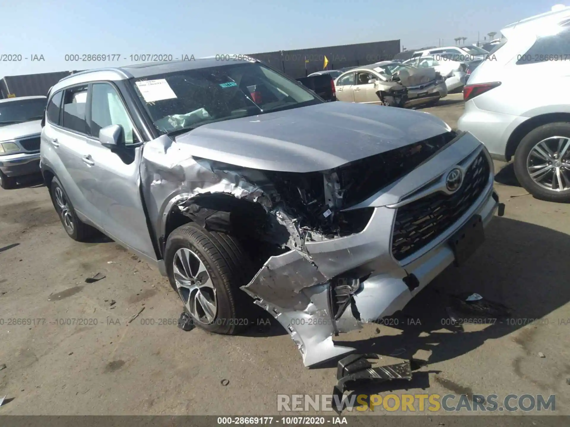 1 Photograph of a damaged car 5TDGZRBH0LS519773 TOYOTA HIGHLANDER 2020