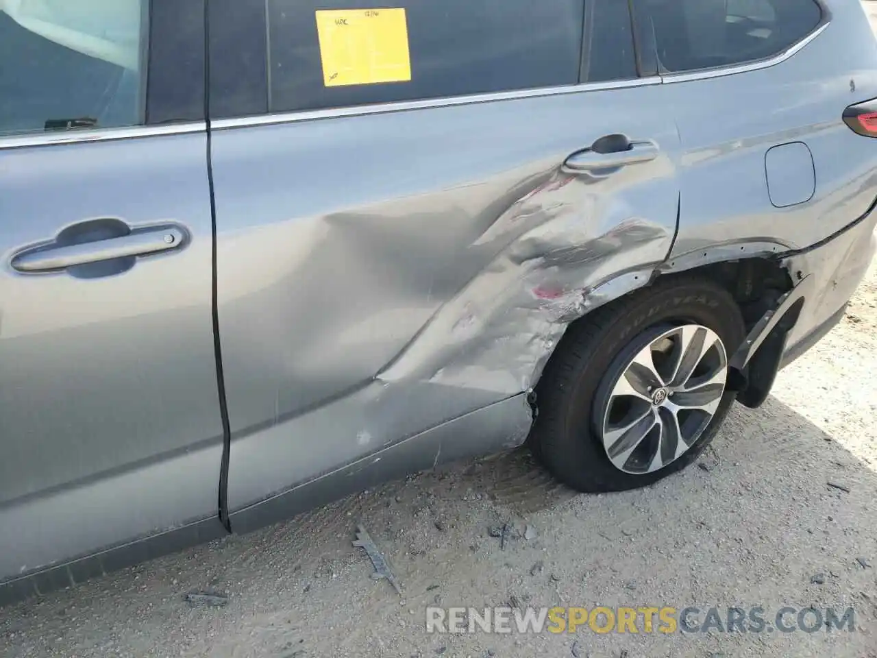 9 Photograph of a damaged car 5TDGZRBH1LS010873 TOYOTA HIGHLANDER 2020