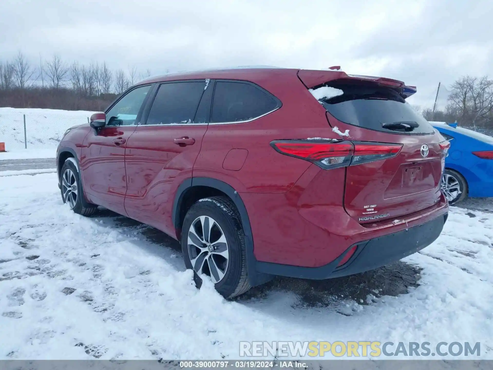 3 Photograph of a damaged car 5TDGZRBH1LS021503 TOYOTA HIGHLANDER 2020