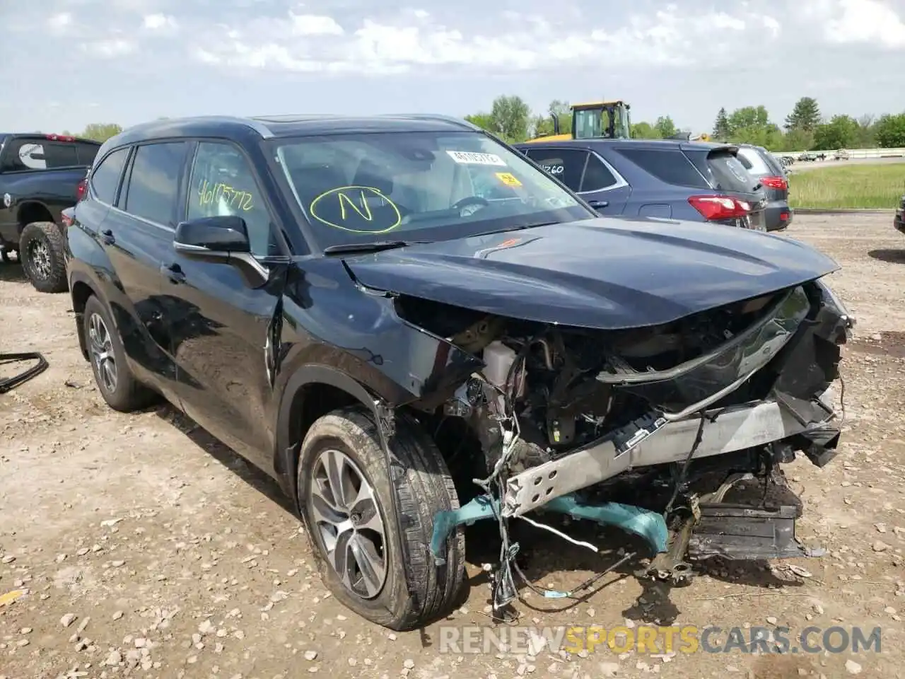 1 Photograph of a damaged car 5TDGZRBH1LS037703 TOYOTA HIGHLANDER 2020